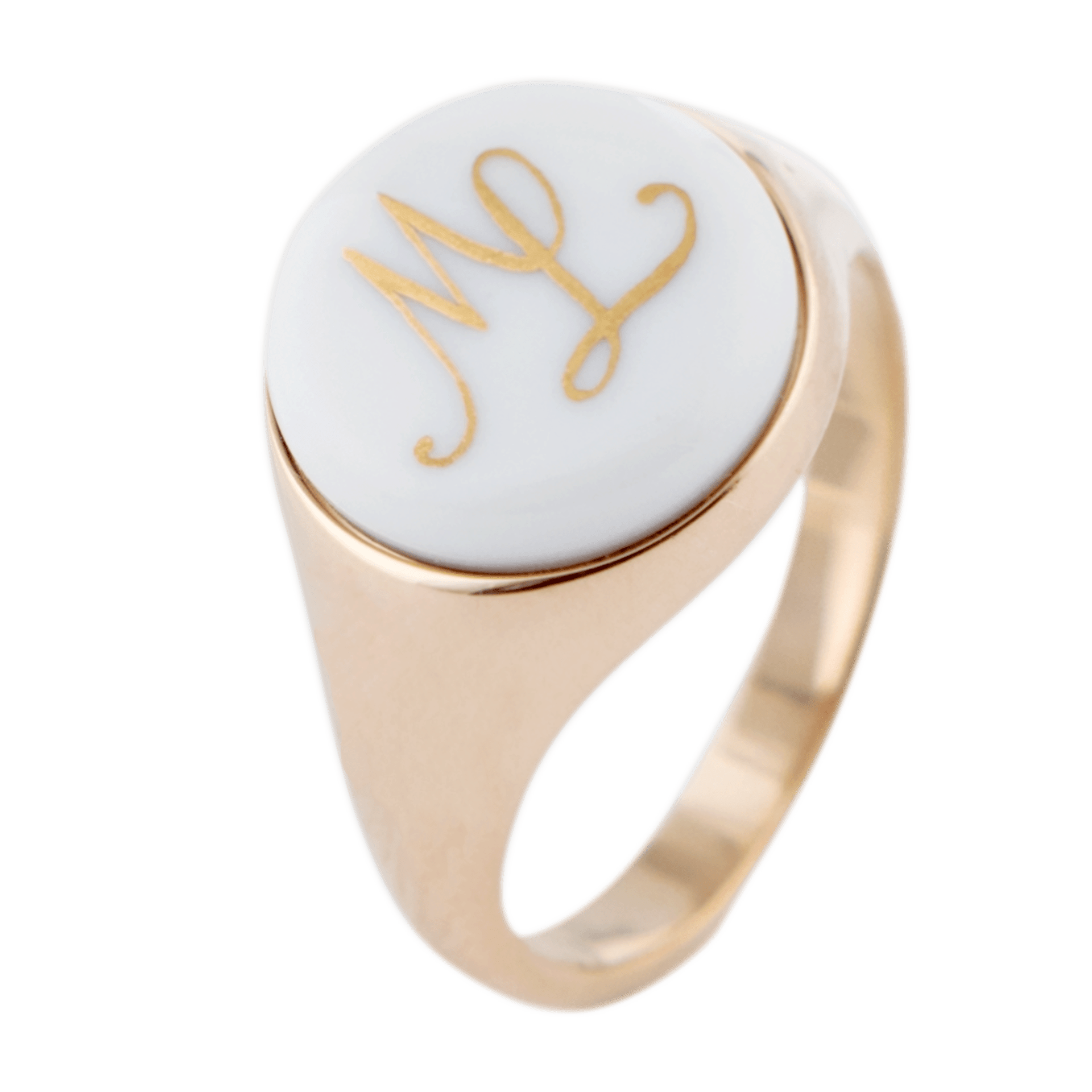 Siegelring Monogramm, Silber 925 rosé vergoldet | Meissen Schmuck Individuell 97b202-53mx2 - Meissen Weimar