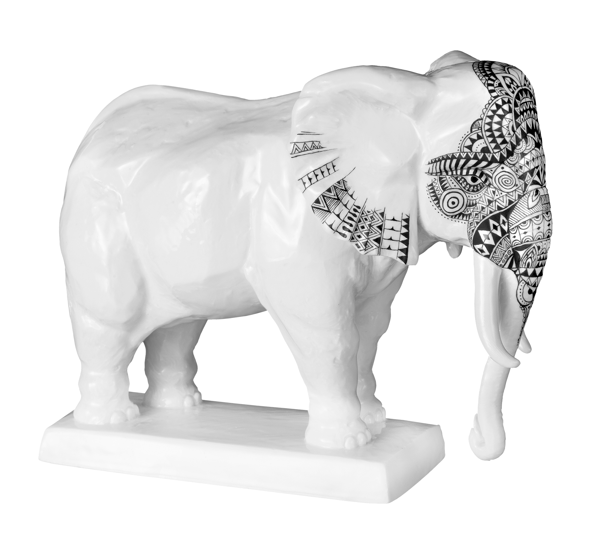 Skulptur Elefant Afrika Schwarz H 18,5 cm | Meissen Atelier - Edition 65o007 - 78015 - Meissen Weimar