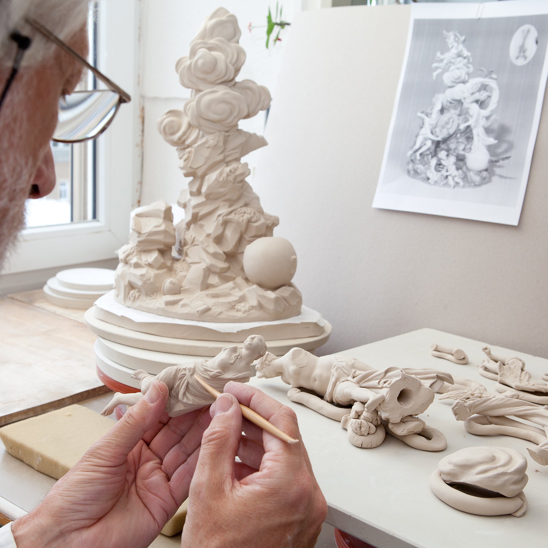 Skulptur Glück und Zeit, H 39 cm | Meissen Limitierte Meisterwerke 909384 - 73485 - Meissen Weimar