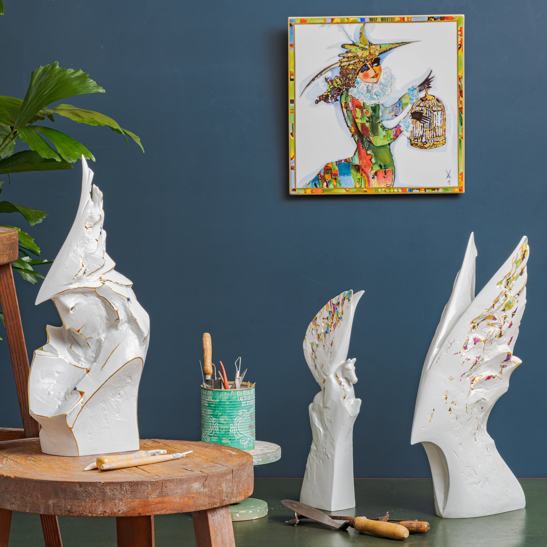 Skulptur, Handbemalt, H 53 cm | Meissen Limitierte Meisterwerke 900384 - 73946 - Meissen Weimar