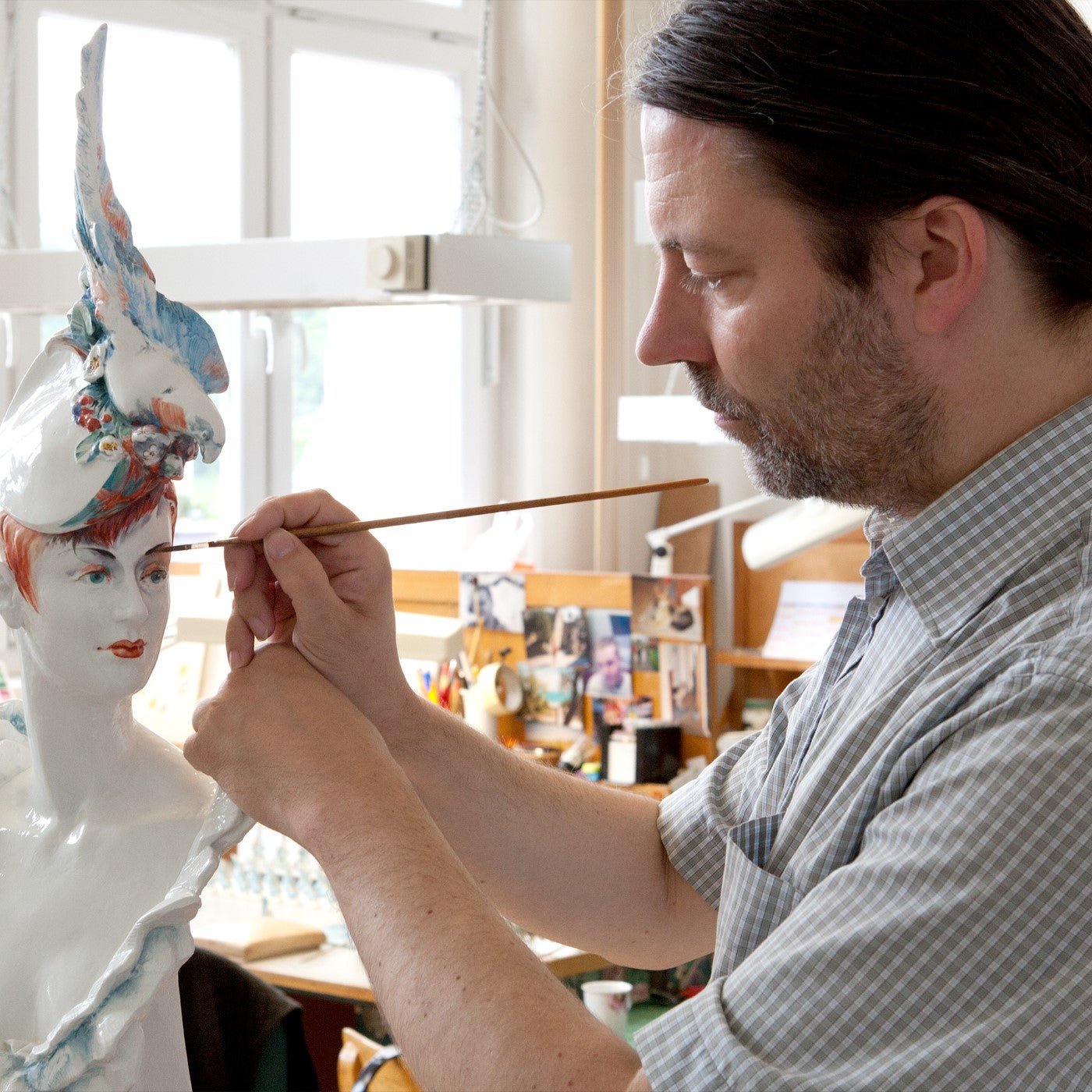 Skulptur Torso Dame mit Papagei, H 64,5 cm, limitiert | Meissen Limitierte Meisterwerke 900384 - 60951 - Meissen Weimar