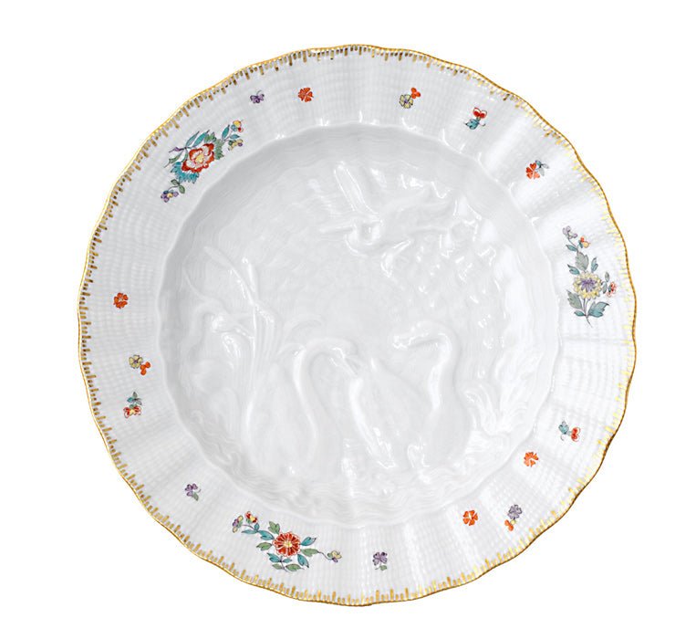 Speiseteller, Indische Blumenzweige, gestreute Blümchen, Goldkante, Goldrand, Ø 22 cm | Meissen Schwanendessin 397152-05473 - Meissen Weimar