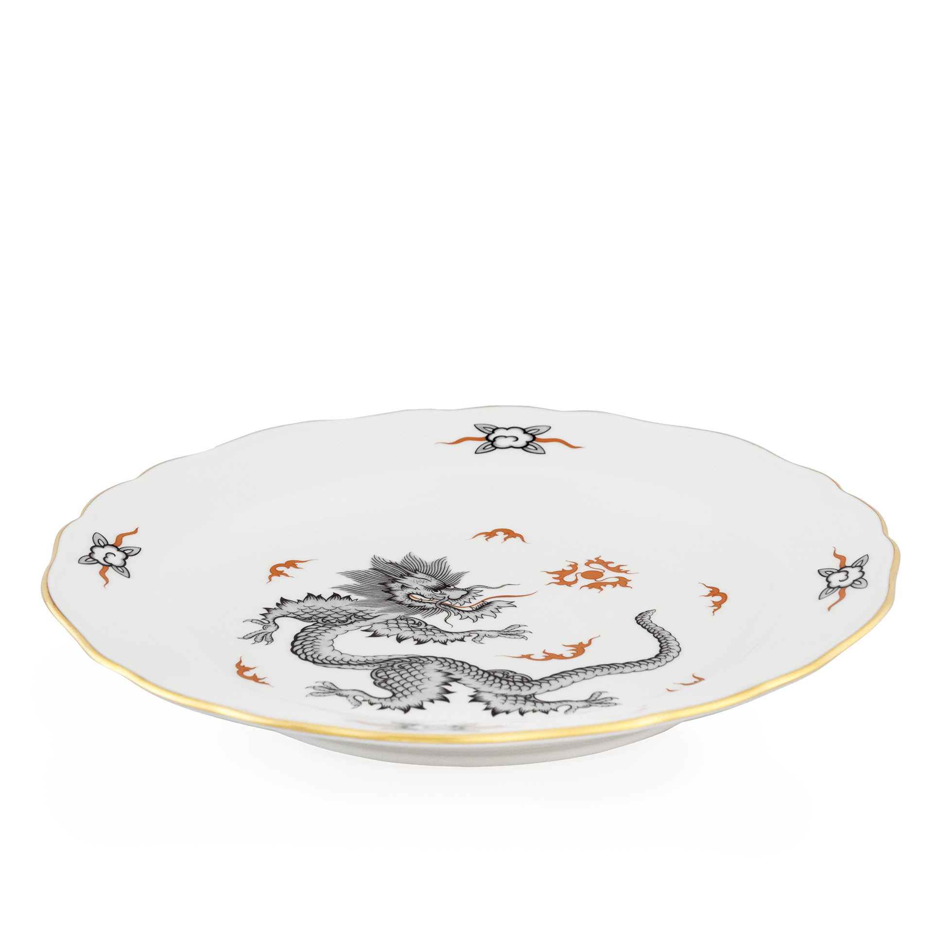 Speiseteller, Ming Drache Dekor, Ø 22 cm | Meissen Neuer Ausschnitt 33d010-00473 - Meissen Weimar