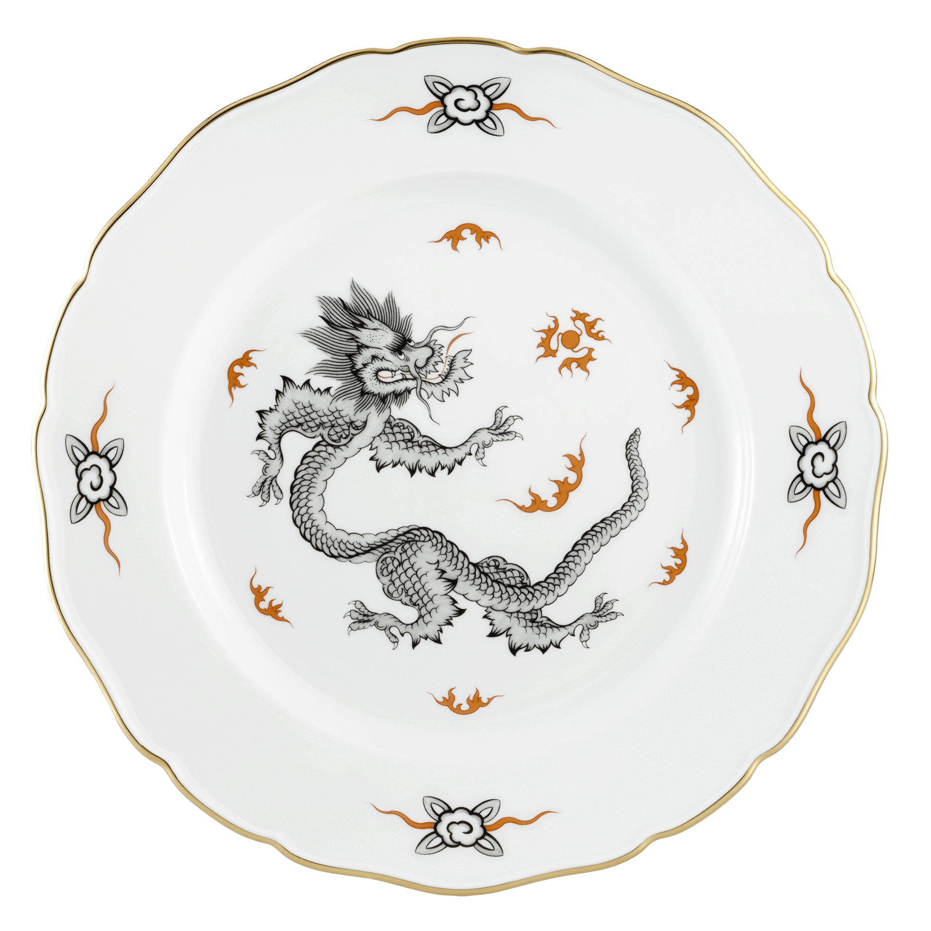 Speiseteller, Ming Drache Dekor, Ø 22 cm | Meissen Neuer Ausschnitt 33d010-00473 - Meissen Weimar