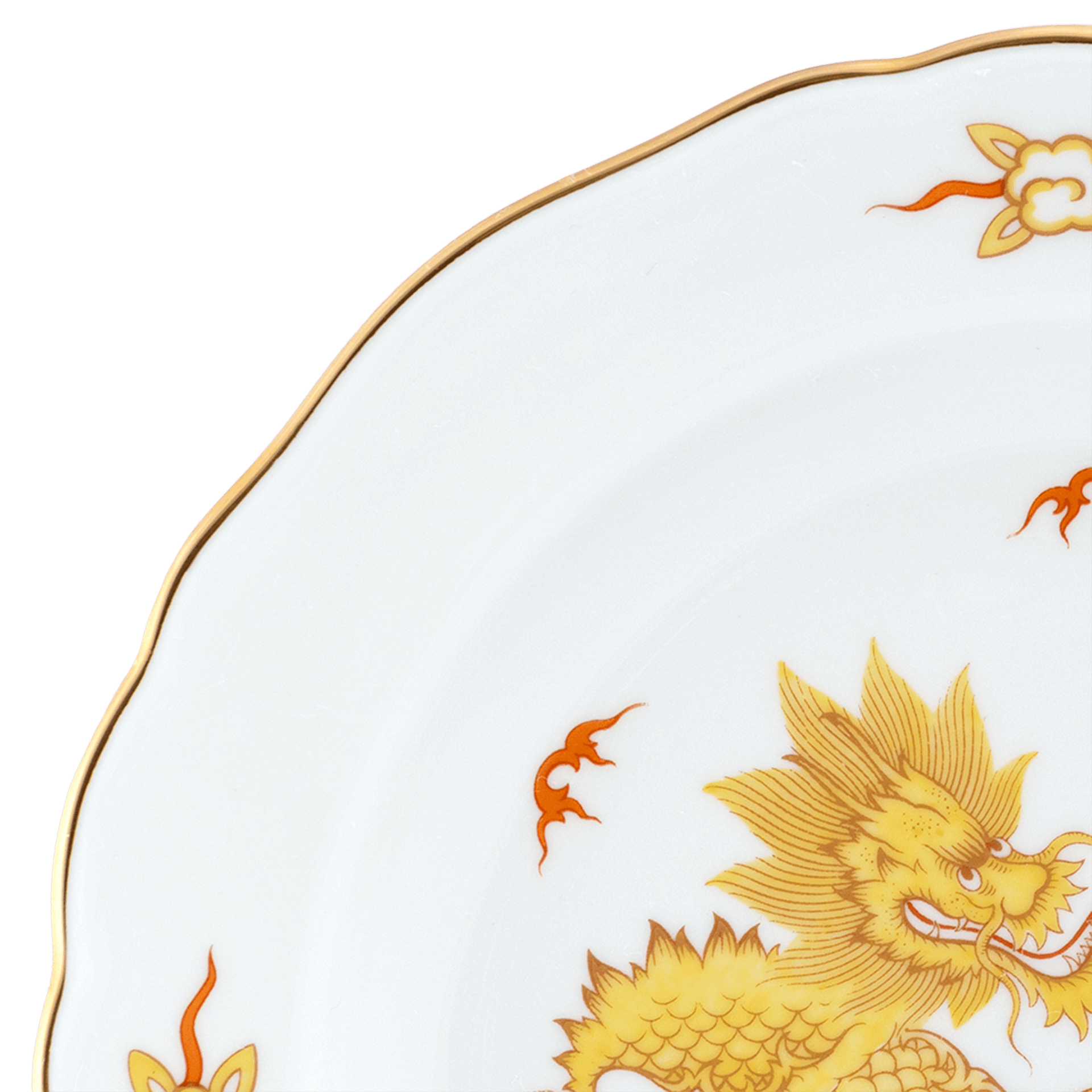Speiseteller Ming Drache gelb, handausgemalt, Ø 22 cm | Meissen Neuer Ausschnitt 33d610-00473 - Meissen Weimar