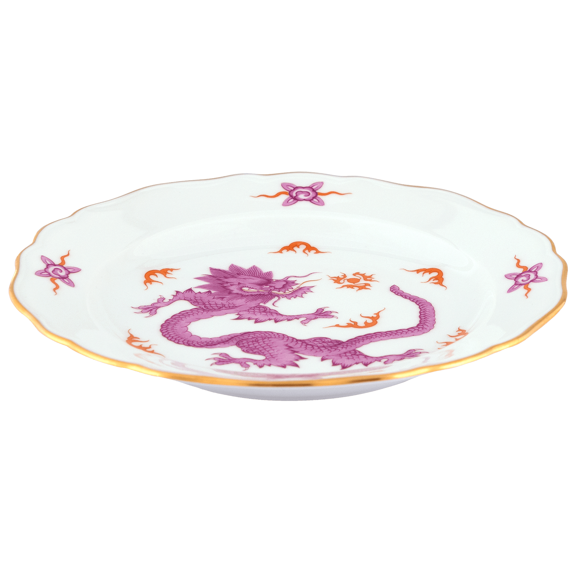 Speiseteller Ming Drache purpur, handausgemalt, Ø 22 cm | Meissen Neuer Ausschnitt 33d410-00473 - Meissen Weimar
