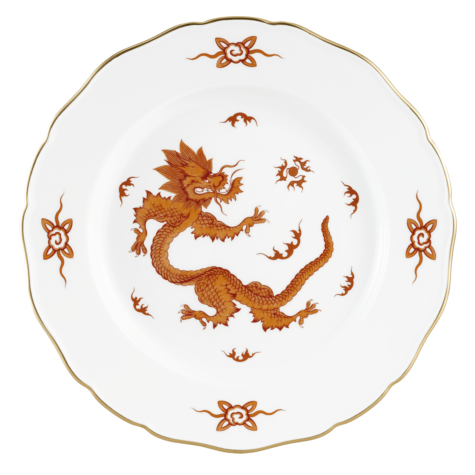 Speiseteller, Ming - Drache, rot, handausgemalt, Ø 28 cm | Meissen Neuer Ausschnitt 33D510-00479 - Meissen Weimar