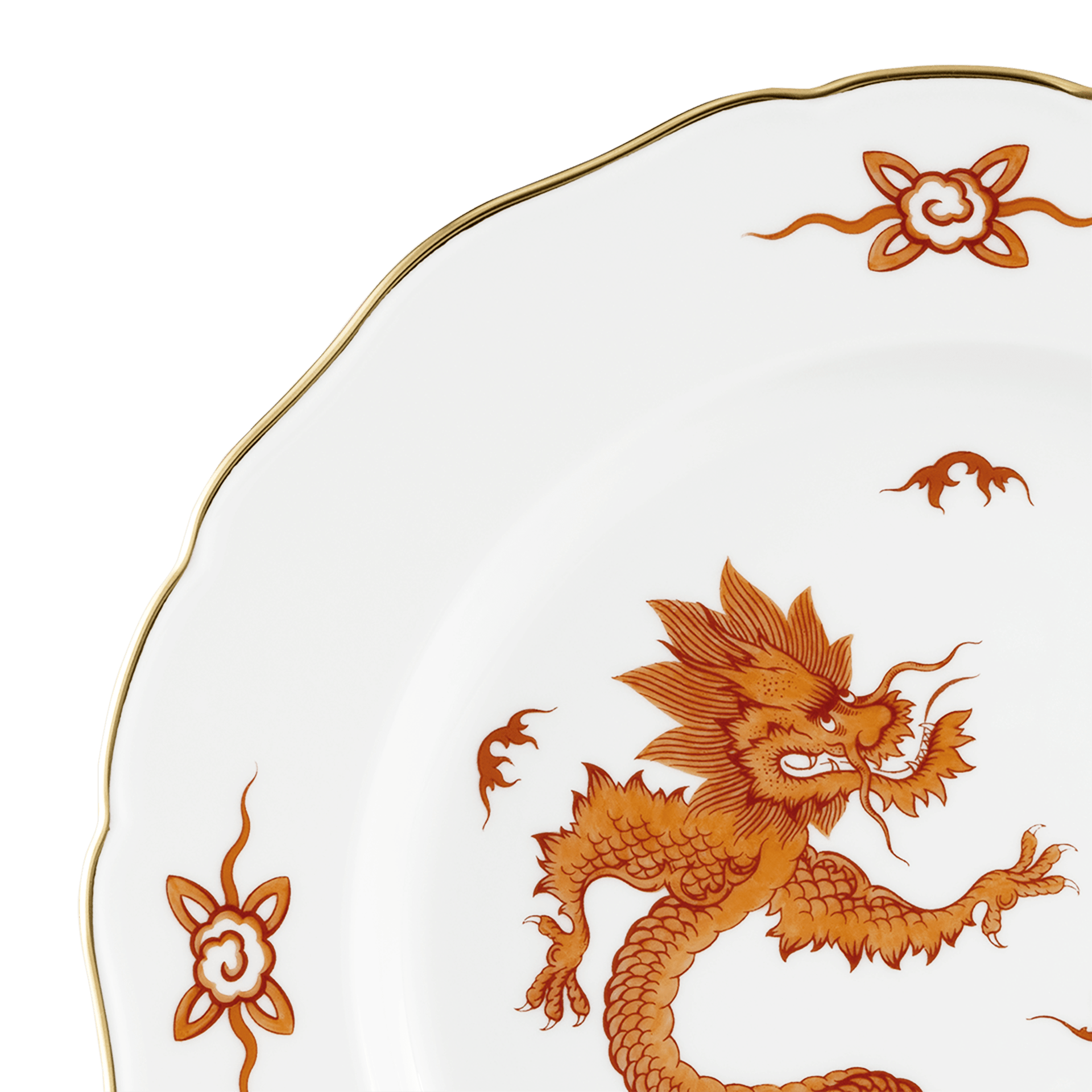 Speiseteller, Ming - Drache, rot, handausgemalt, Ø 28 cm | Meissen Neuer Ausschnitt 33D510-00479 - Meissen Weimar