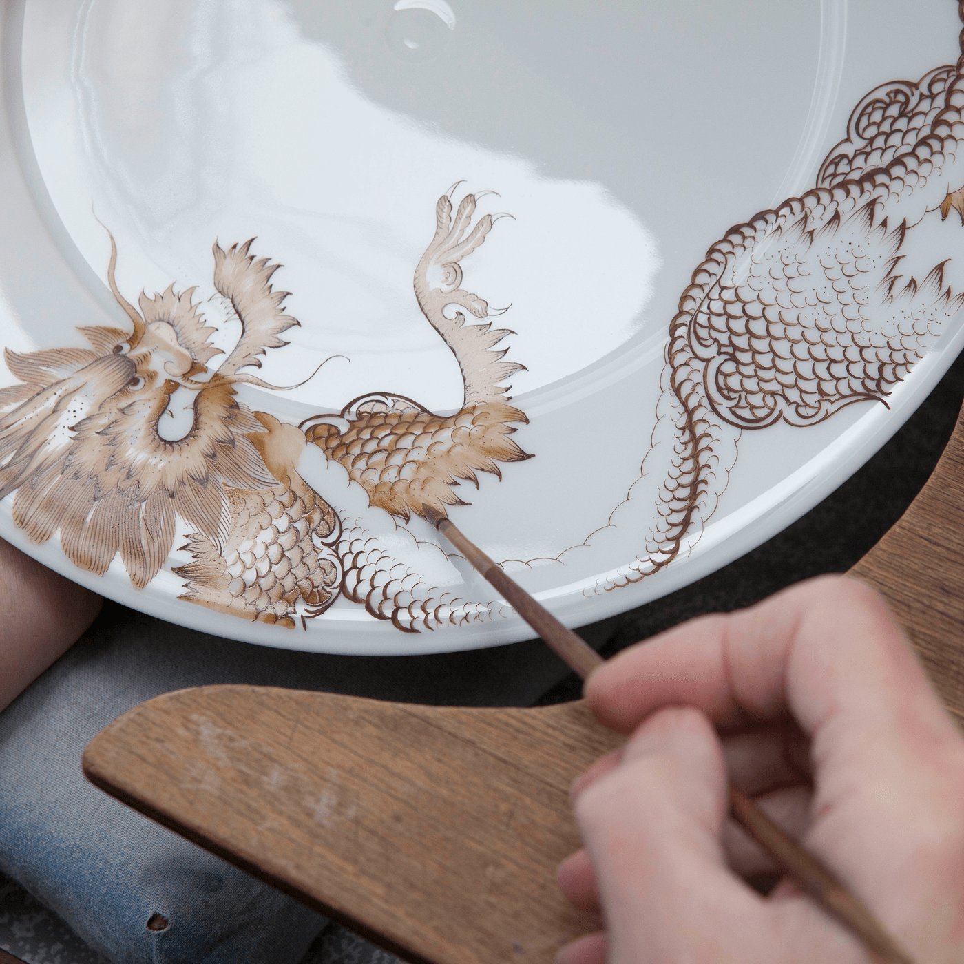 Speiseteller Ming Dragon Sepia, Ø 29 cm | Meissen Vitruv 33a310 - 43479 - Meissen Weimar