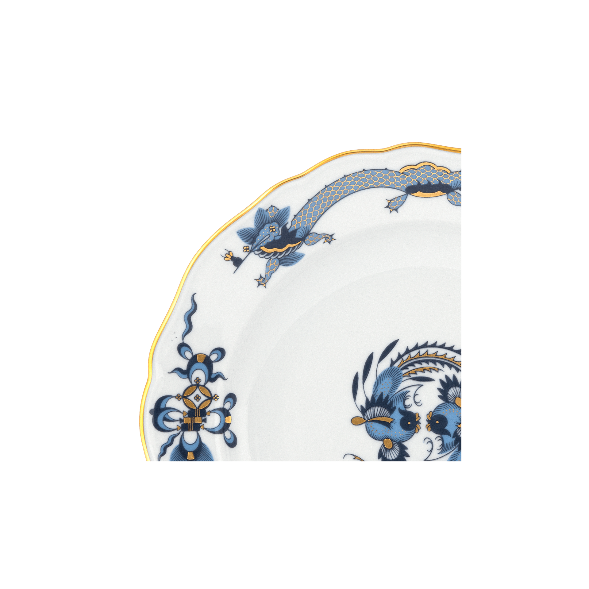 Speiseteller, Reicher Drache, blau, handausgemalt, Ø 28 cm | Meissen Neuer Ausschnitt 32D210-00479 - Meissen Weimar