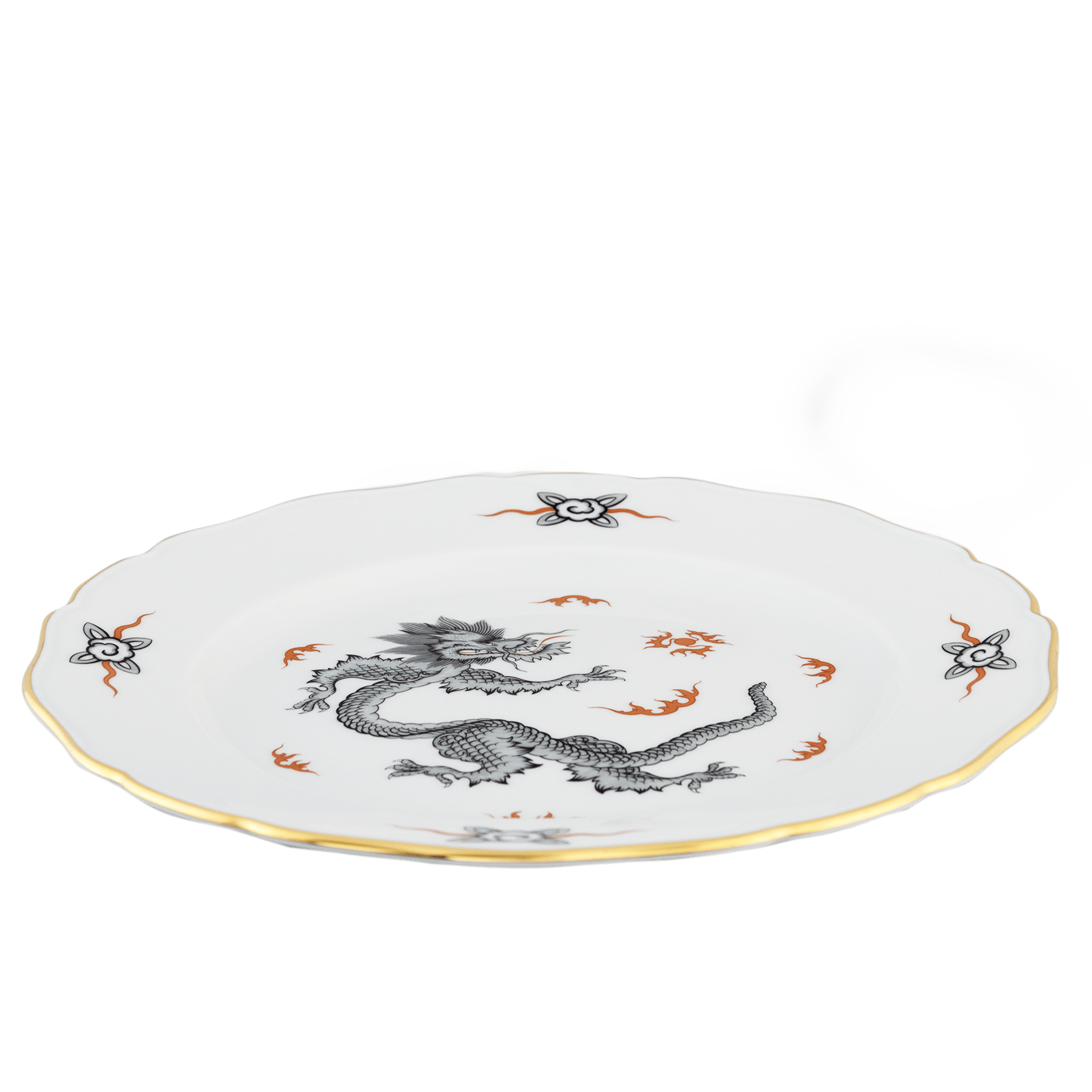 Speiseteller Schwarz - Ming Drache Ø 28 cm | Meissen Neuer Ausschnitt 33d010-00479 - Meissen Weimar