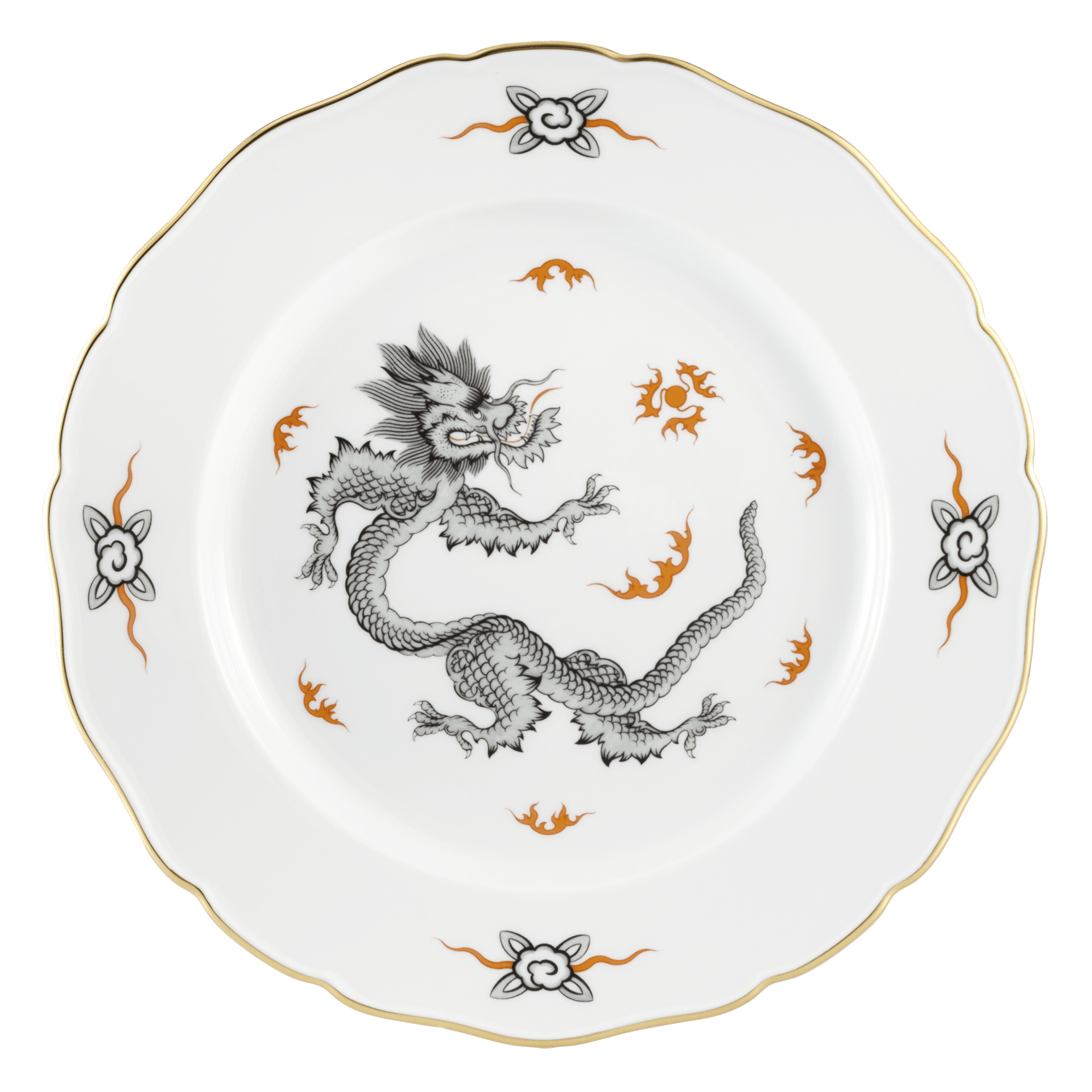 Speiseteller Schwarz - Ming Drache Ø 28 cm | Meissen Neuer Ausschnitt 33d010-00479 - Meissen Weimar