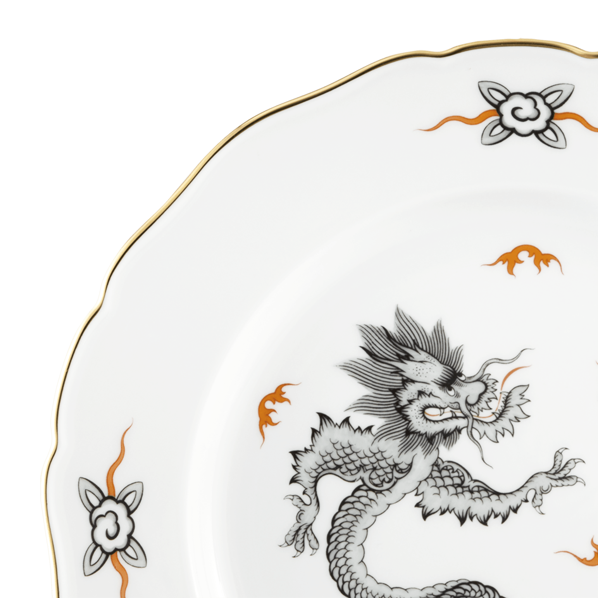 Speiseteller Schwarz - Ming Drache Ø 28 cm | Meissen Neuer Ausschnitt 33d010-00479 - Meissen Weimar
