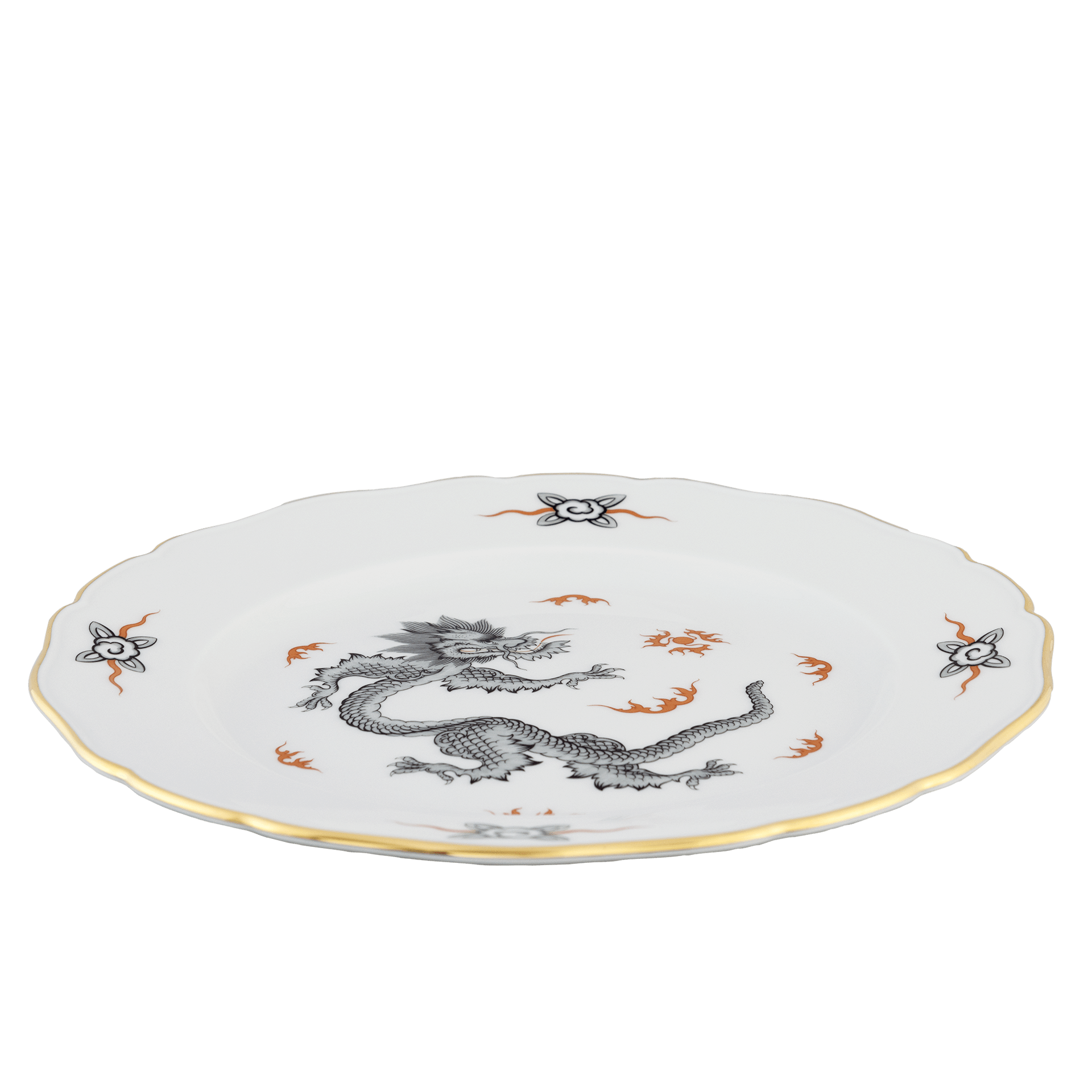 Speiseteller Schwarz - Ming Drache Ø 28 cm | Meissen Neuer Ausschnitt 33d010-00479 - Meissen Weimar