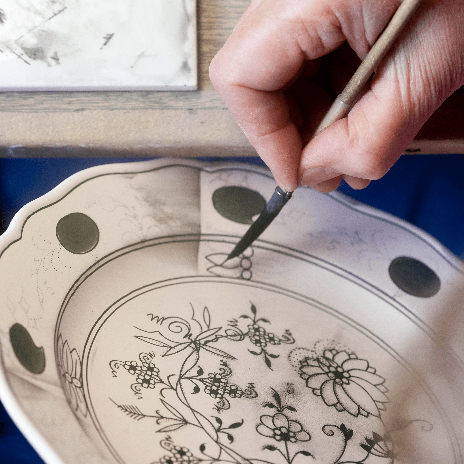 Speiseteller, Zwiebelmuster, kobaltblau, weißer Rand, Ø 28 cm | Meissen Neuer Ausschnitt 800101 - 00479 - Meissen Weimar
