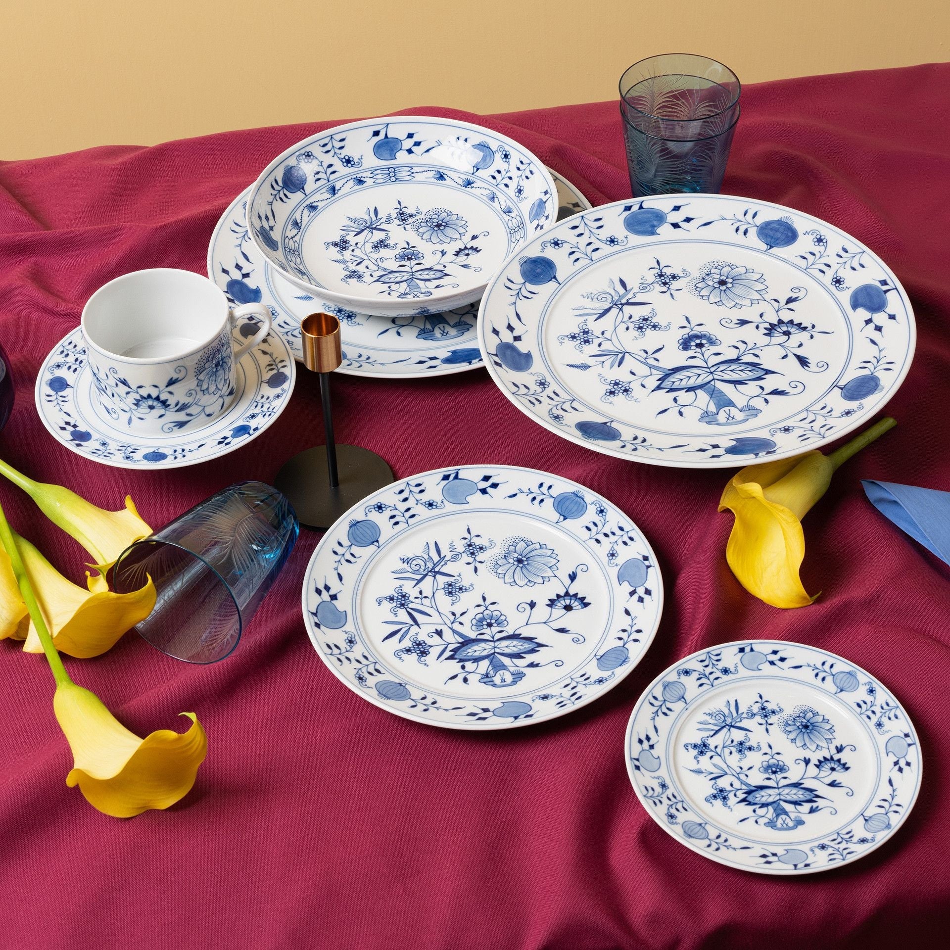Speiseteller, Zwiebelmuster, kobaltblau, weißer Rand, Ø 29 cm | Meissen No.41 800101 - 41479 - Meissen Weimar