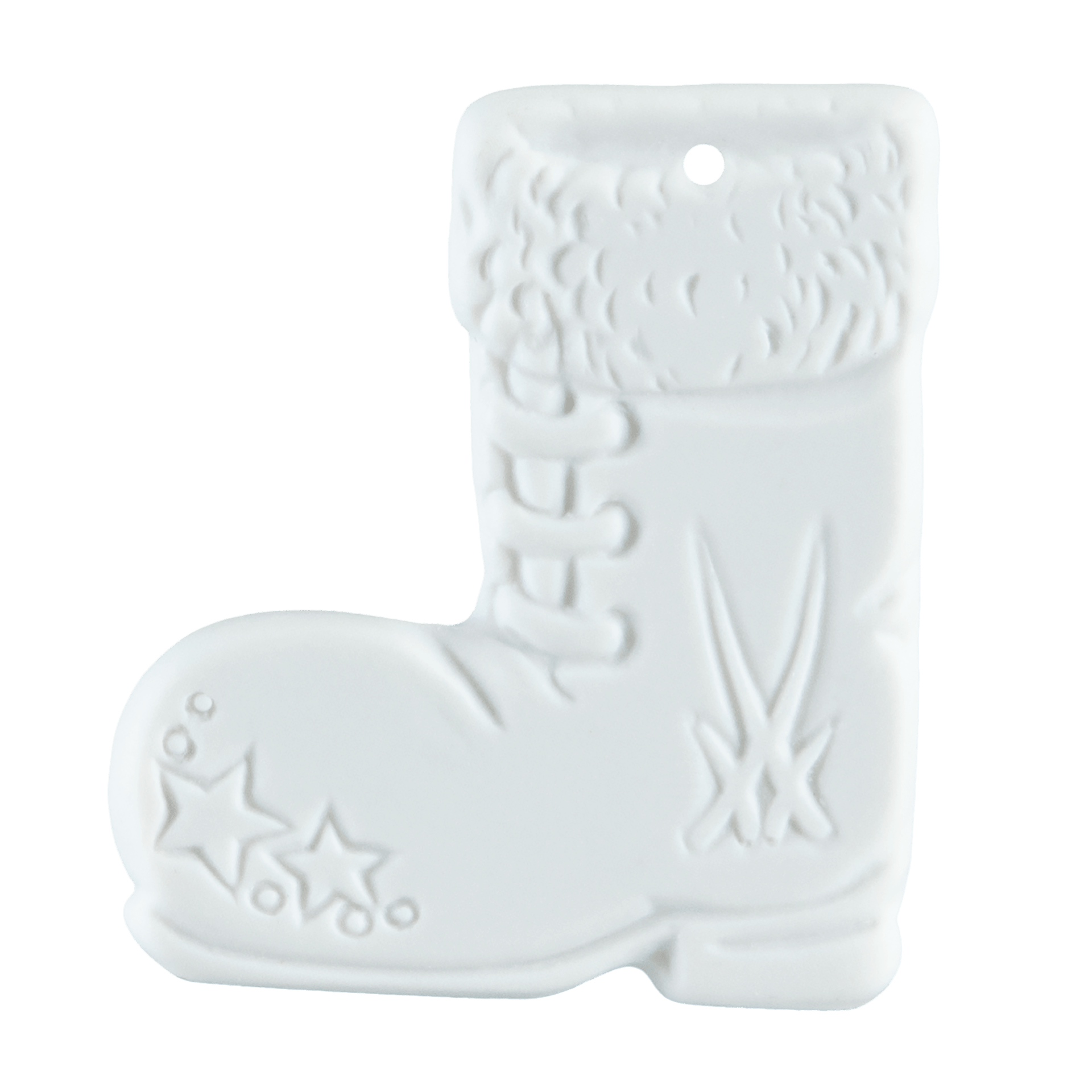 Stiefel, Weiß, bisquit, H 4,4 cm | Meissen Zweigschmuck Weihnachtskollektion 000003 - 98E99 - Meissen Weimar