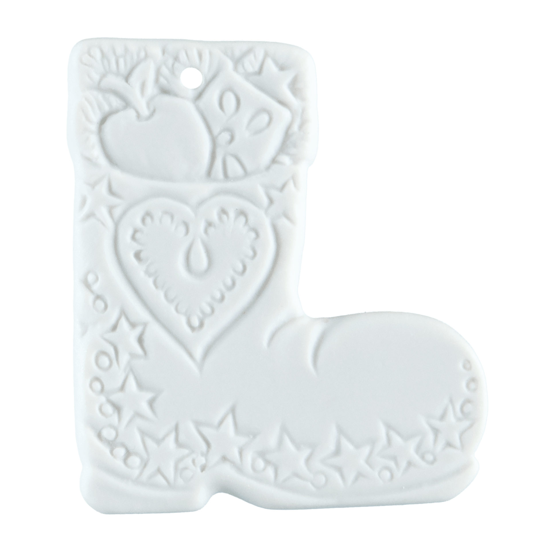 Stiefel, Weiß, bisquit, H 4,4 cm | Meissen Zweigschmuck Weihnachtskollektion 000003 - 98E99 - Meissen Weimar