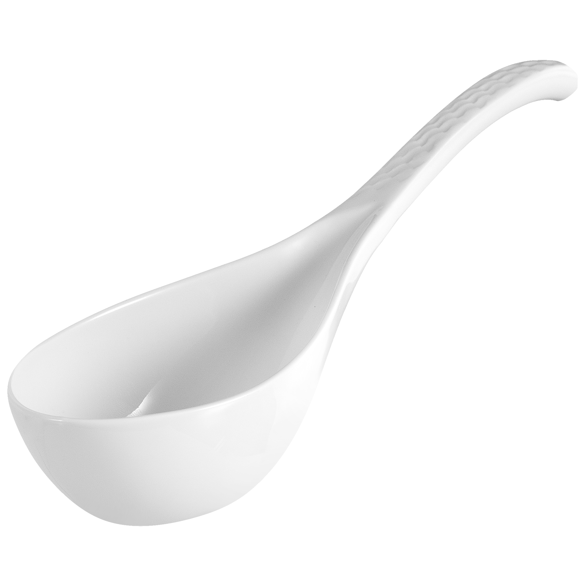 Suppenkelle, Weiß, L 27,5 cm | Meissen Wellenspiel Relief 000001 - 29240 - Meissen Weimar