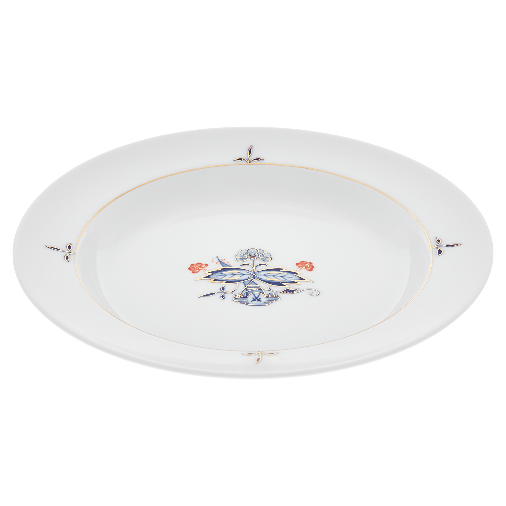 Suppenteller, Blütenzweige, Doppelblatt, Ø 23 cm | Meissen No. 41 Noble Blue 802890 - 41487 - Meissen Weimar