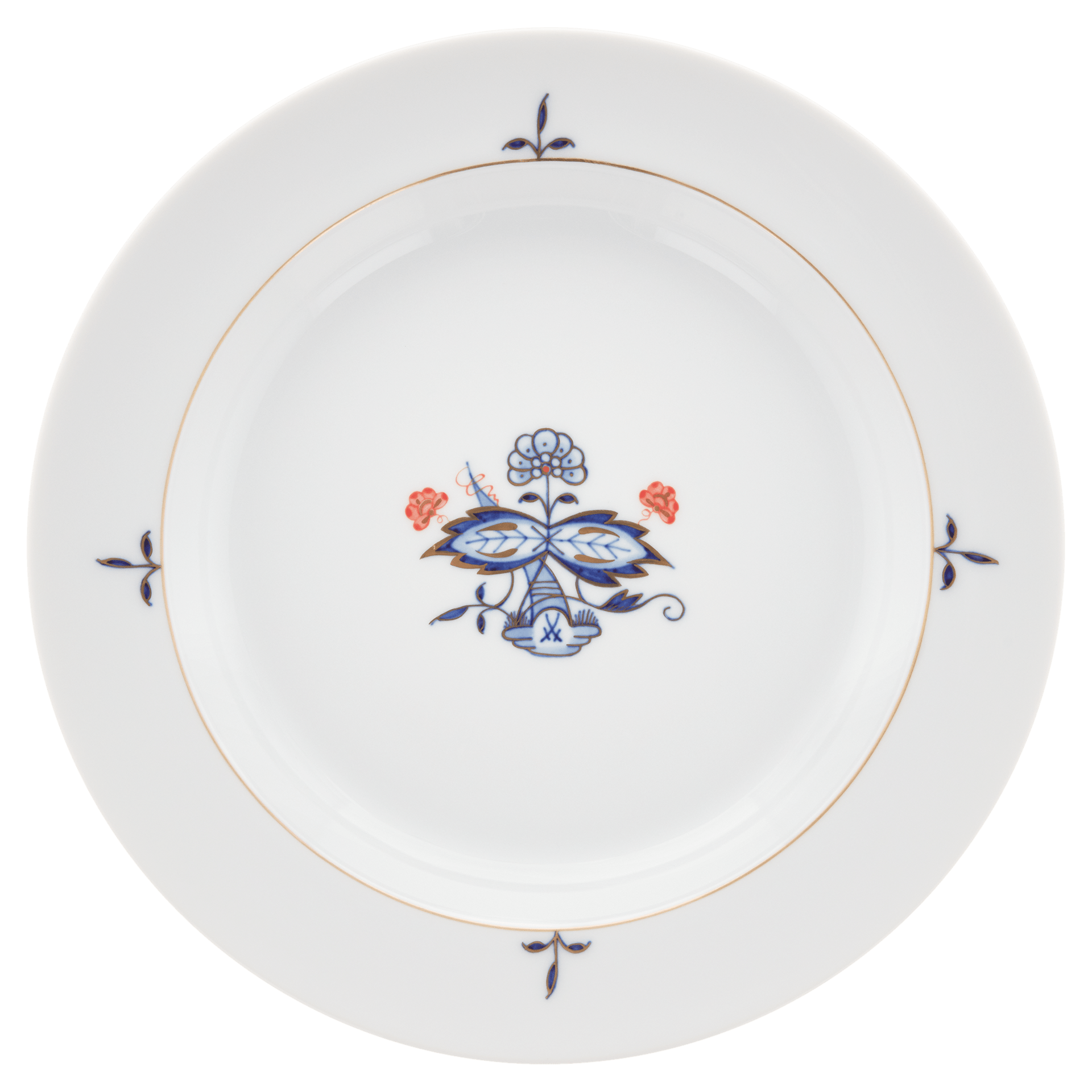 Suppenteller, Blütenzweige, Doppelblatt, Ø 23 cm | Meissen No. 41 Noble Blue 802890 - 41487 - Meissen Weimar