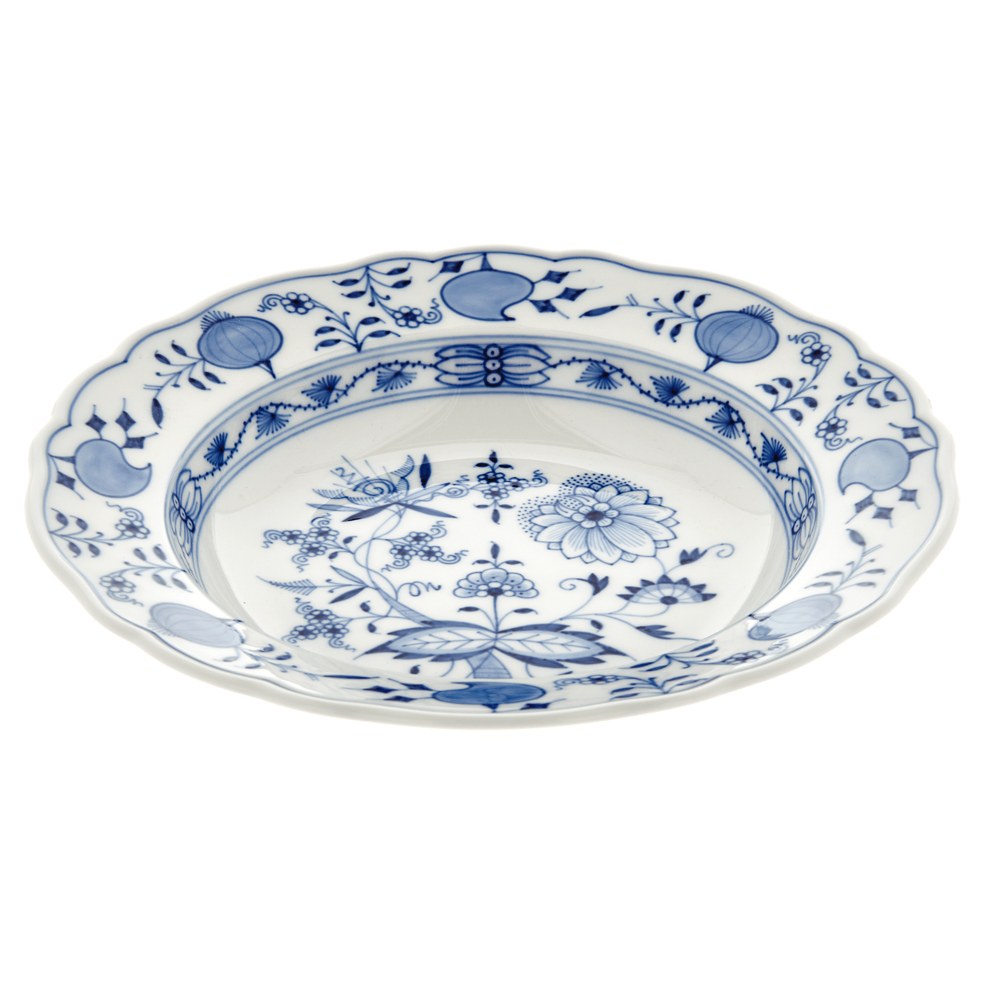 Suppenteller, Zwiebelmuster, kobaltblau, weißer Rand, Ø 22 cm | Meissen Neuer Ausschnitt 800101 - 00488 - Meissen Weimar