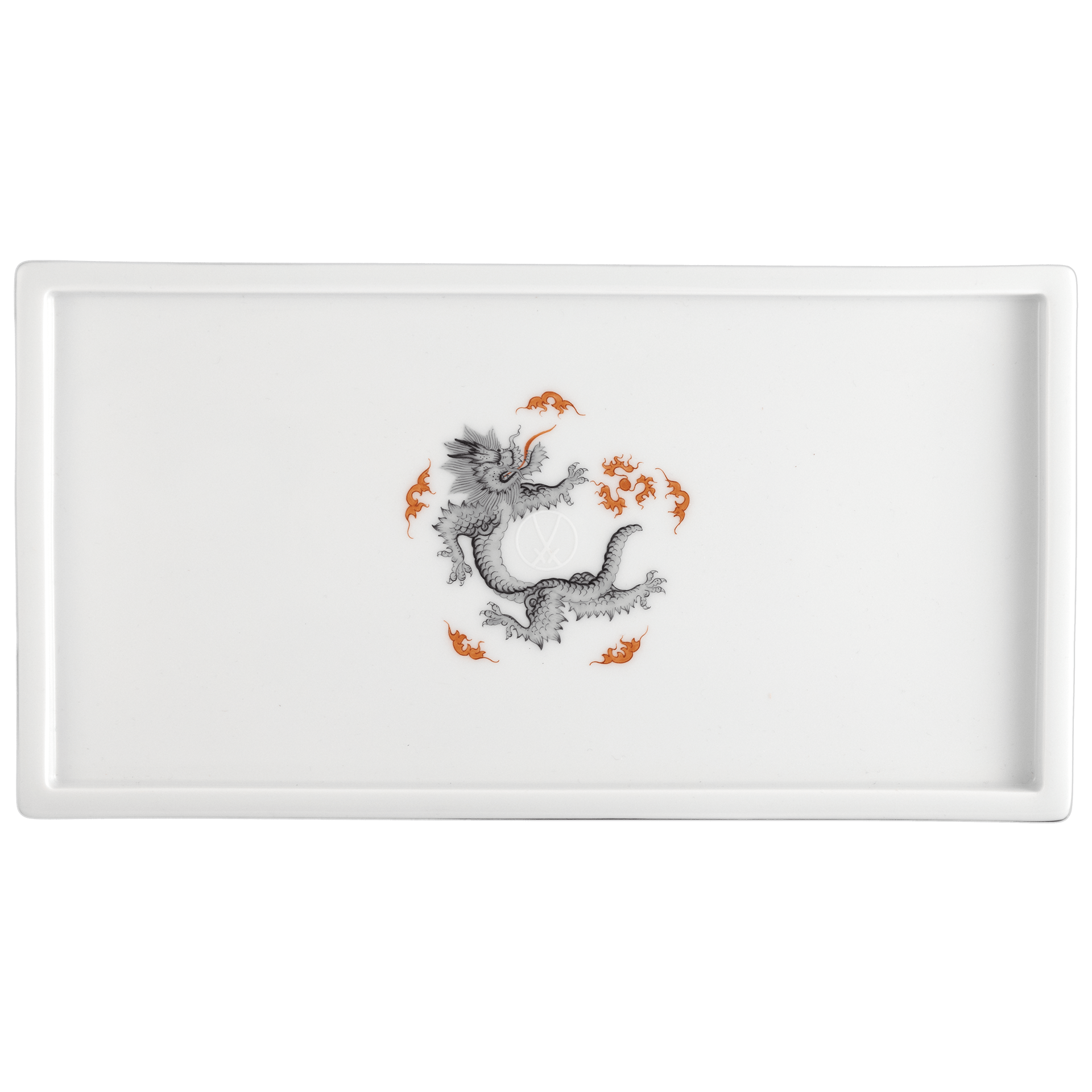 Sushiplatte, Mingdrachen leicht, schwarz und platin, L 27 cm | Meissen Cosmopolitan 33A090 - 37510 - Meissen Weimar