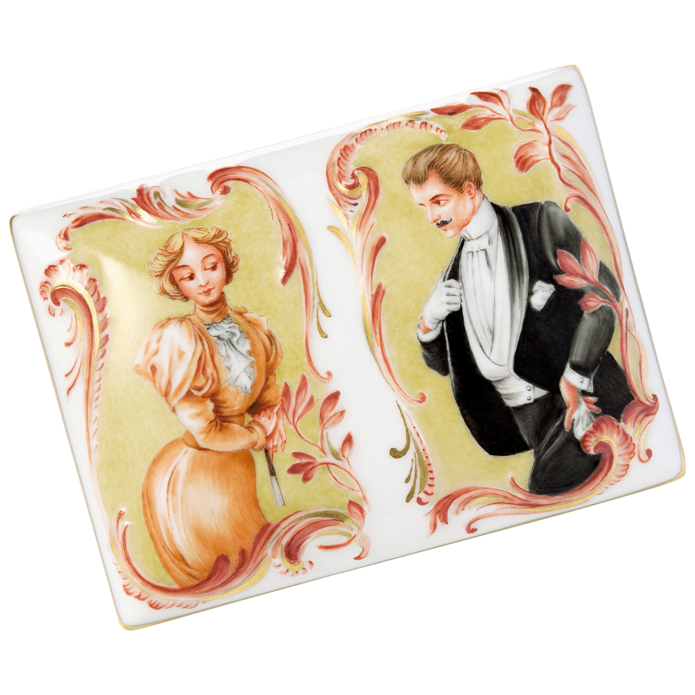 Tabatiere mit Relief, "Der Flirt", 4,8 cm | Meissen Limitierte Meisterwerke 27a084 - 52446 - Meissen Weimar