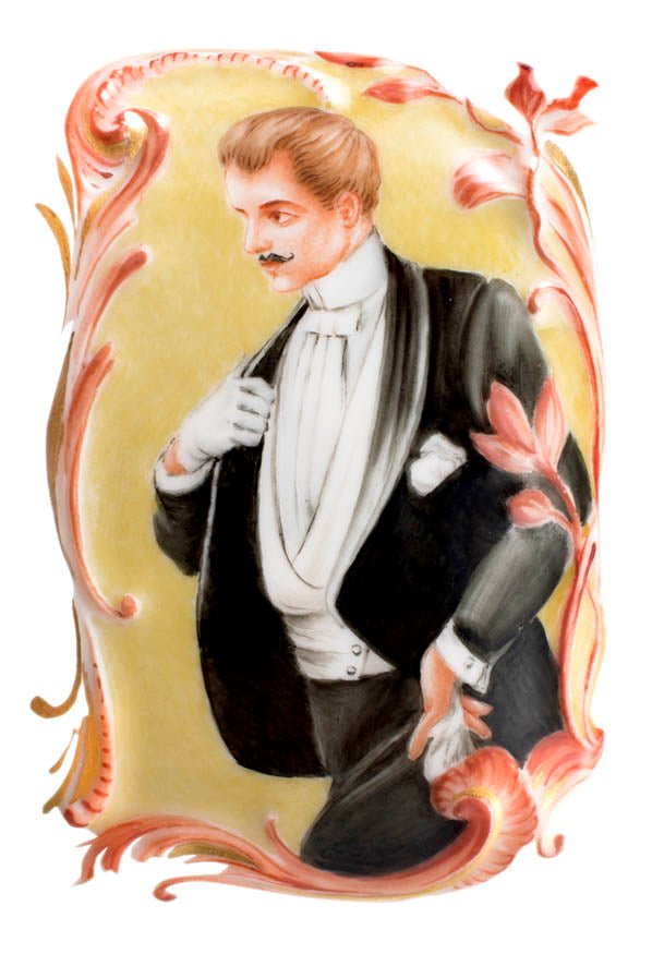 Tabatiere mit Relief, "Der Flirt", 4,8 cm | Meissen Limitierte Meisterwerke 27a084 - 52446 - Meissen Weimar