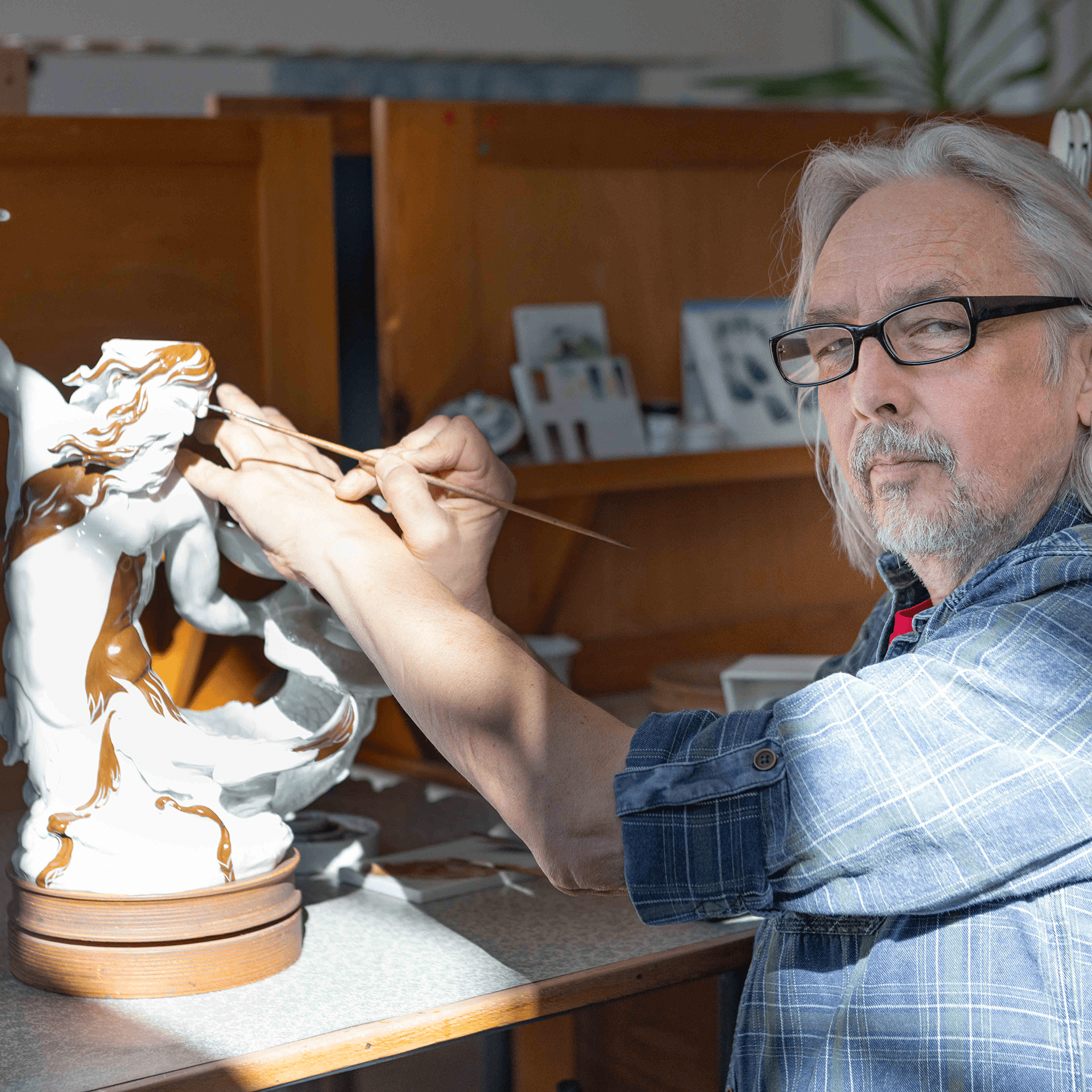 Tafelaufsatz Glaukos, Platinmalerei, H 47 cm | Meissen Exklusiv - Kollektion 901280-80502 - Meissen Weimar