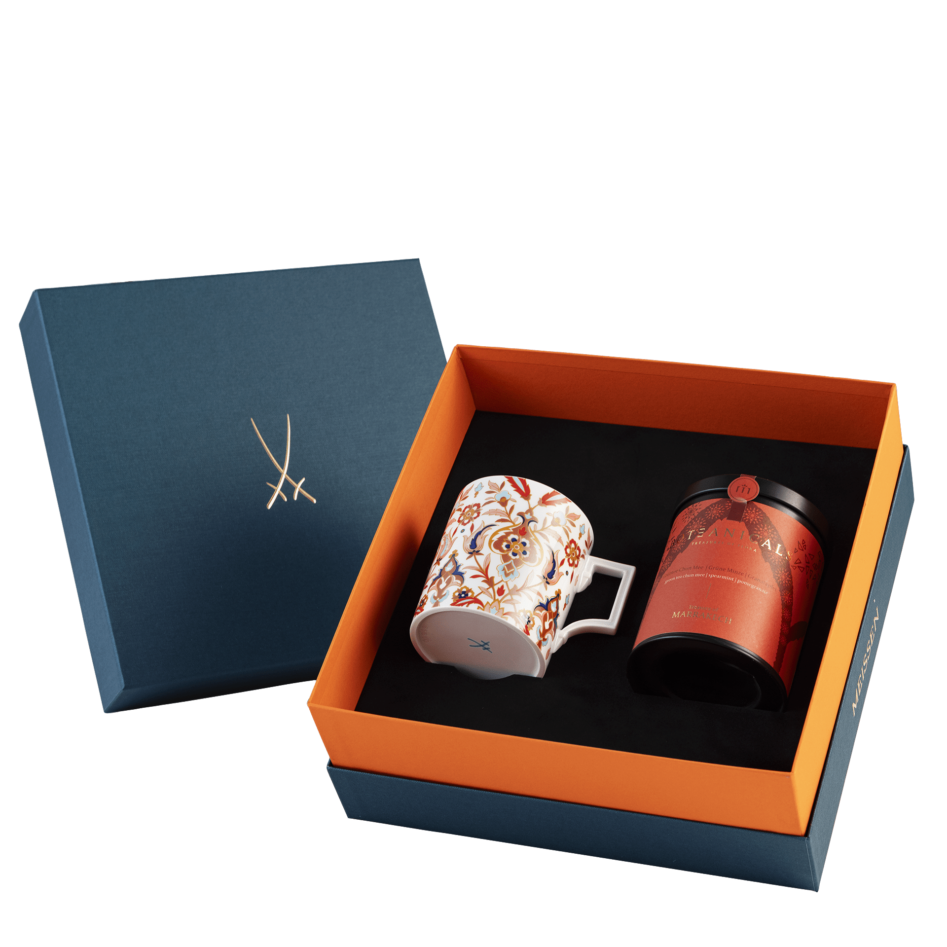 Tee - Set Marrakesch, 2 - tlg., BOTEANICALS Treasures of Marrakesch 100g, 1 Henkelbecher, Mug Ornamente | Meissen - Set Kollektion Genußwelten VS - 79A457 - 55810 - 001 - Meissen Weimar