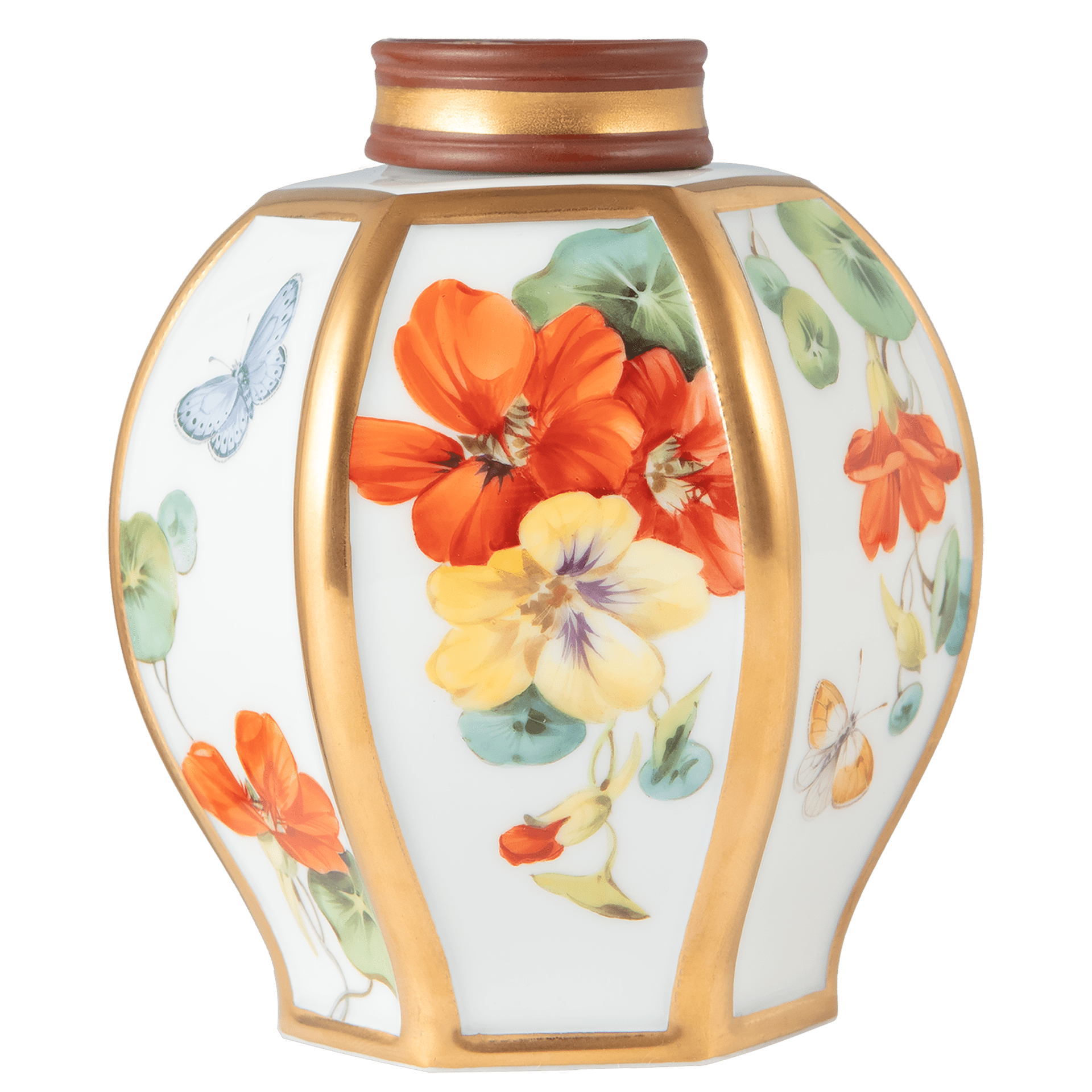 Teedose Kapuzinerkresse mit Schmetterlingen, H 10,5 cm, limitiert auf 50 Stück | Meissen Fine Dining 25a274-52b01 - Meissen Weimar