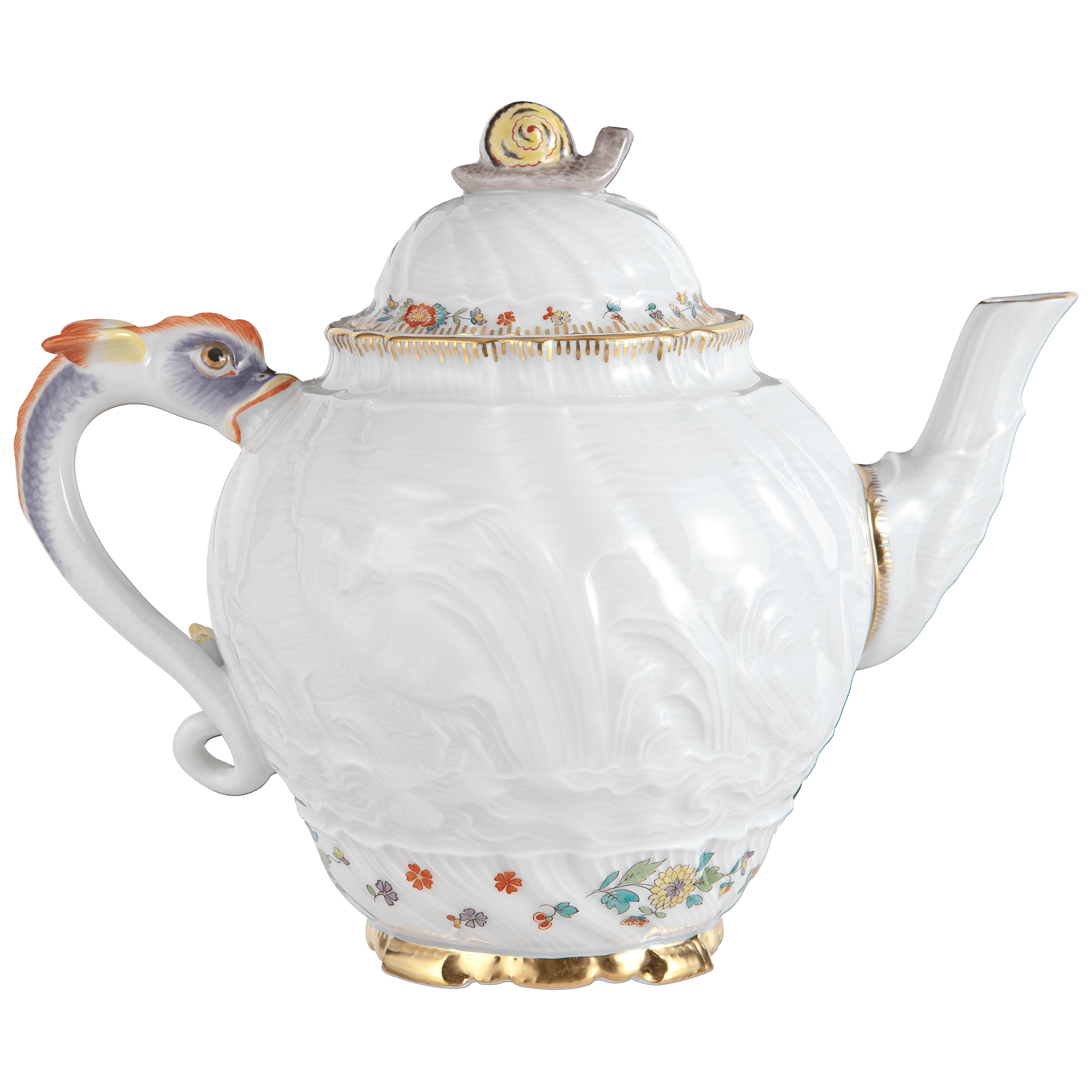 Teekanne, Indische Blumenzweige, gestreute Blümchen, Goldkante, Goldrand, V 0,65 l | Meissen Schwanendessin 397152 - 05726 - Meissen Weimar