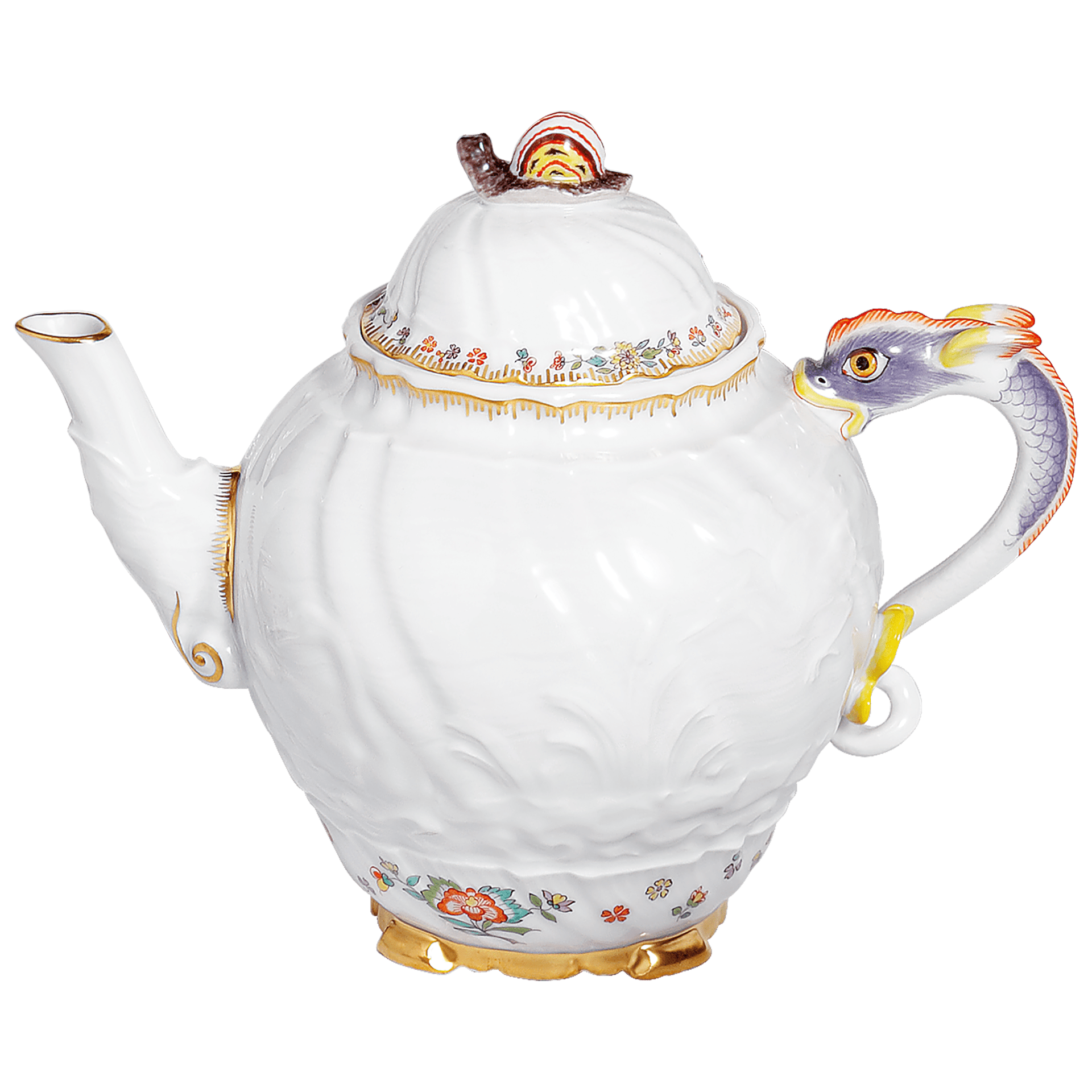 Teekanne, Indische Blumenzweige, gestreute Blümchen, Goldkante, Goldrand, V 0,65 l | Meissen Schwanendessin 397152 - 05726 - Meissen Weimar
