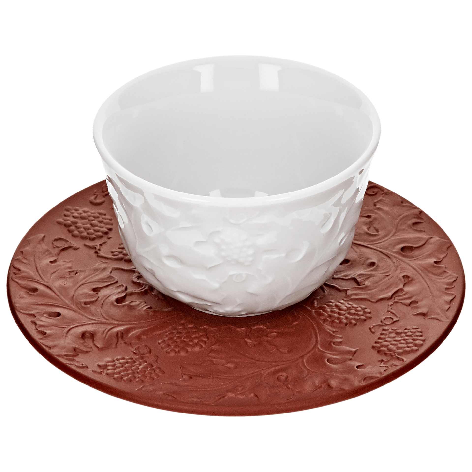 Teeschälchen mit Untertasse, Weiß, H 5.5 cm | Meissen Böttgersteinzeug 000001-55b06 - Meissen Weimar