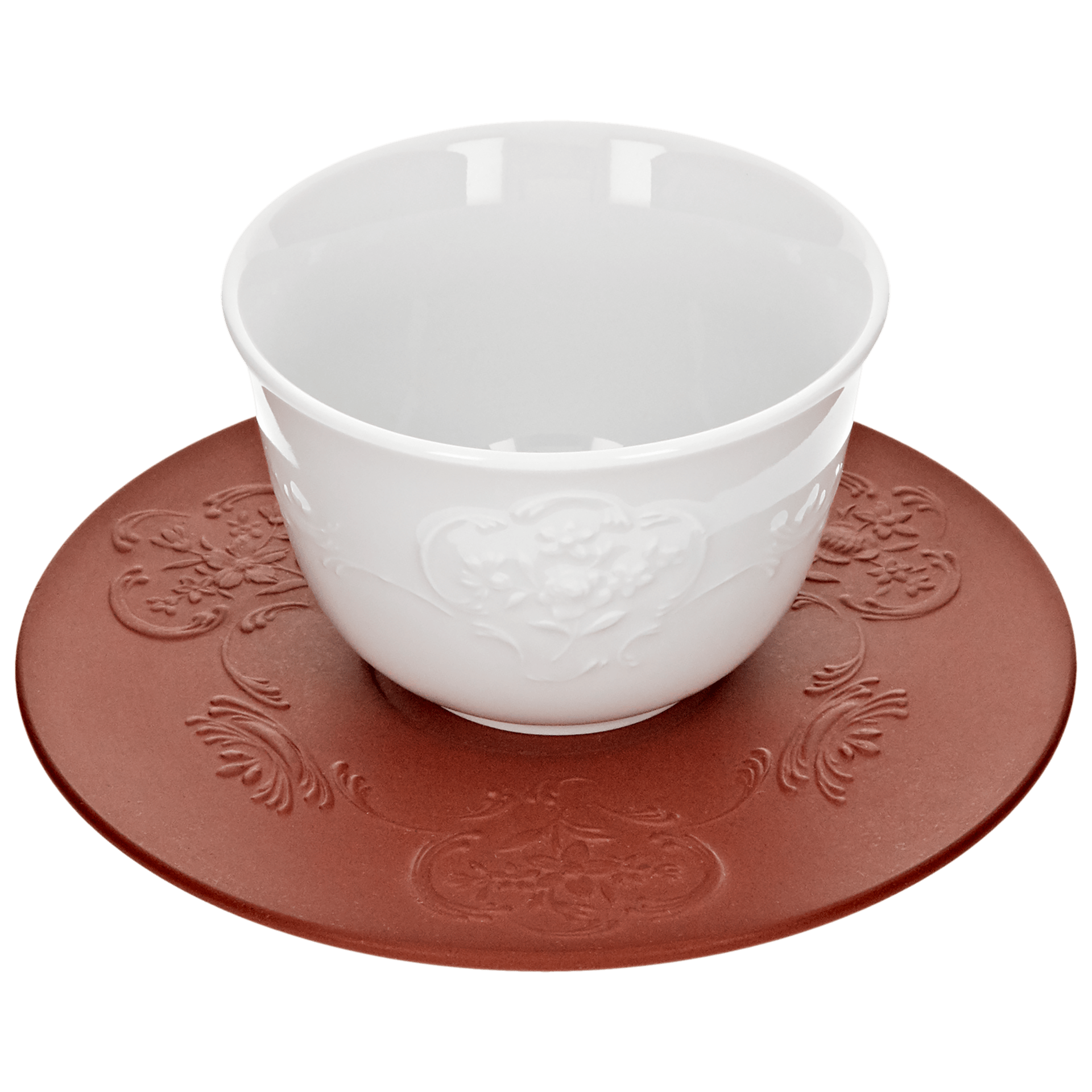 Teeschälchen mit Untertasse, Weiß, H 5.5 cm | Meissen Böttgersteinzeug 000001-55b04 - Meissen Weimar