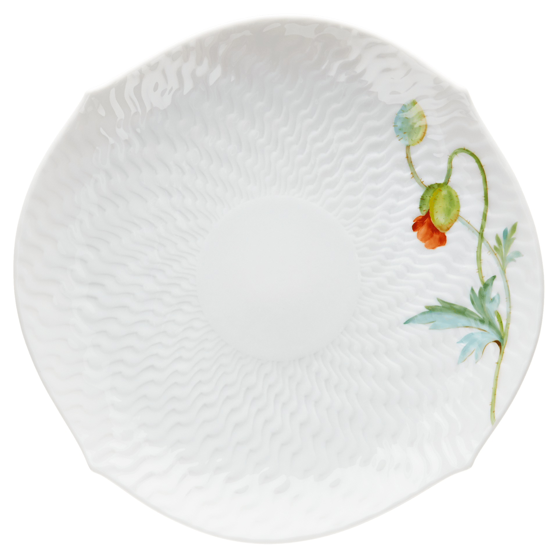 Teetasse, Blumenmalerei "Wilder Mohn", rot, weißer Rand, 0,15 l | Meissen Wellenspiel Relief 615201 - 29633 - Meissen Weimar