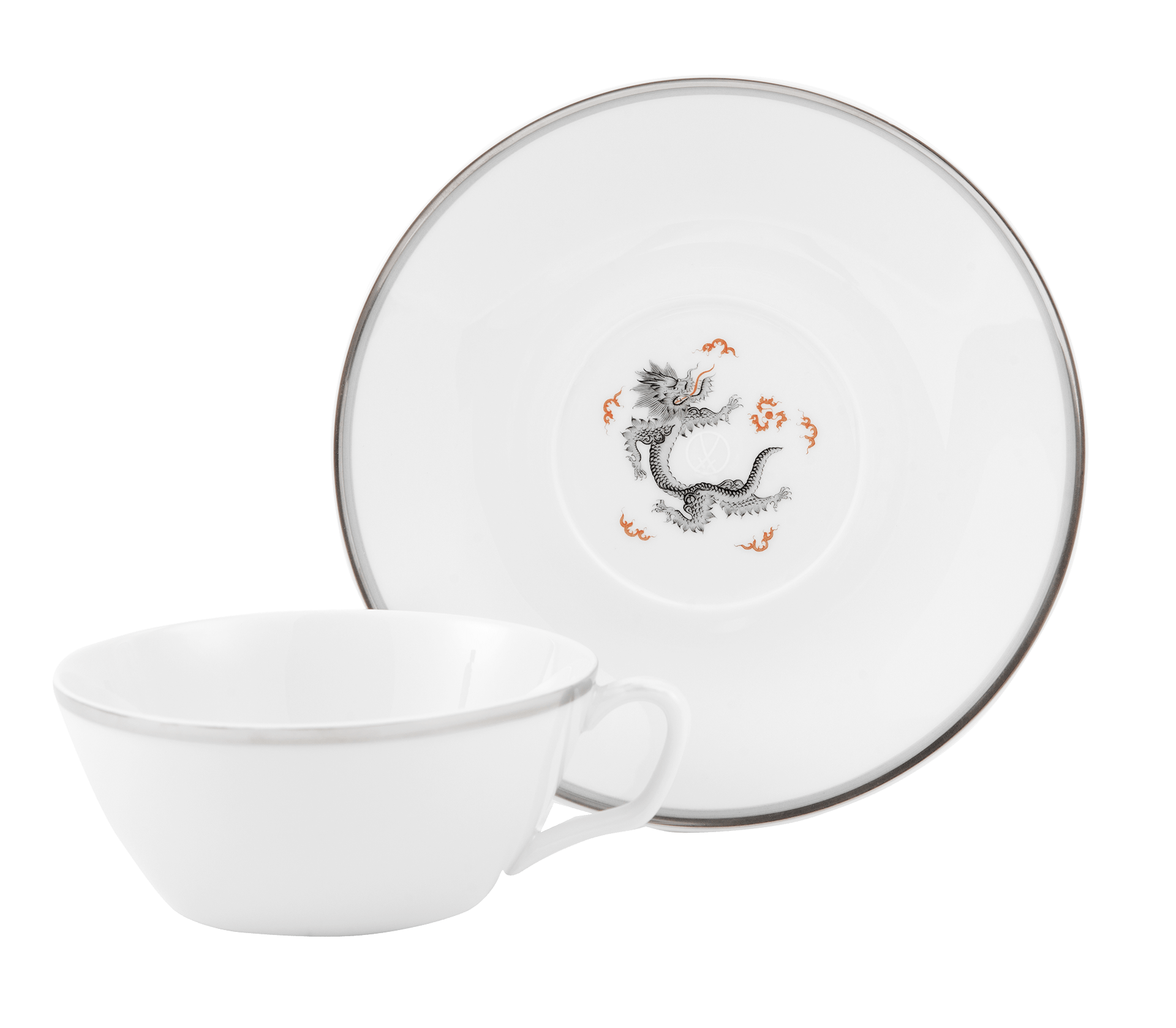 Teetasse, Mingdrachen leicht, schwarz und platin, V 0,2 l | Meissen Cosmopolitan 33A090 - 37633 - Meissen Weimar
