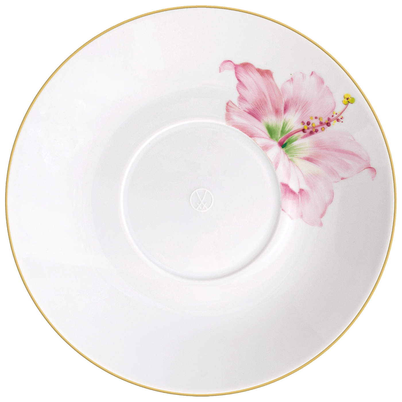 Teetasse mit Untertasse, Hibiskus Goldrand, Ø 16,5 cm, 0,2 l | Meissen Cosmopolitan 61b163 - 37633 - Meissen Weimar