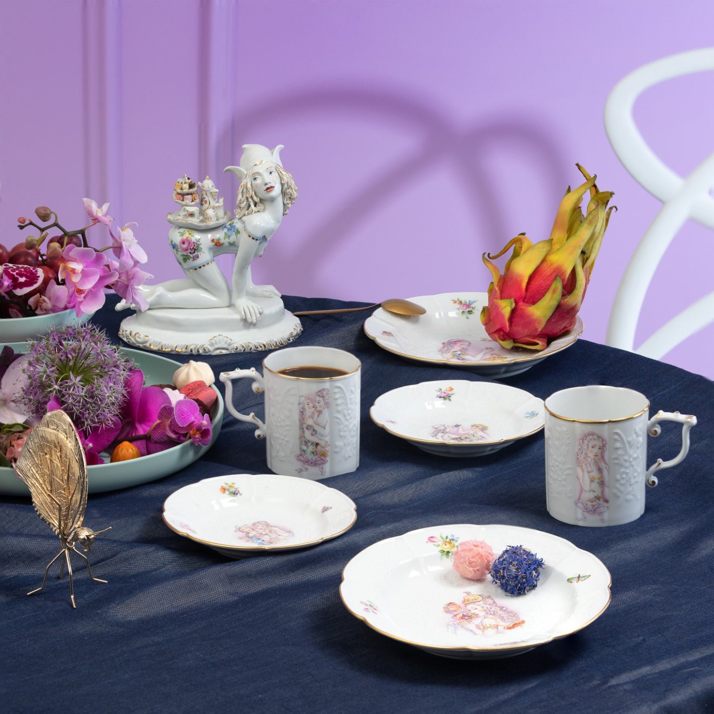 Teller - Set Handbemalt, Ø 20 cm, 2 - Teilig | Meissen Antactica Collection 65c028 - c0804 - Meissen Weimar