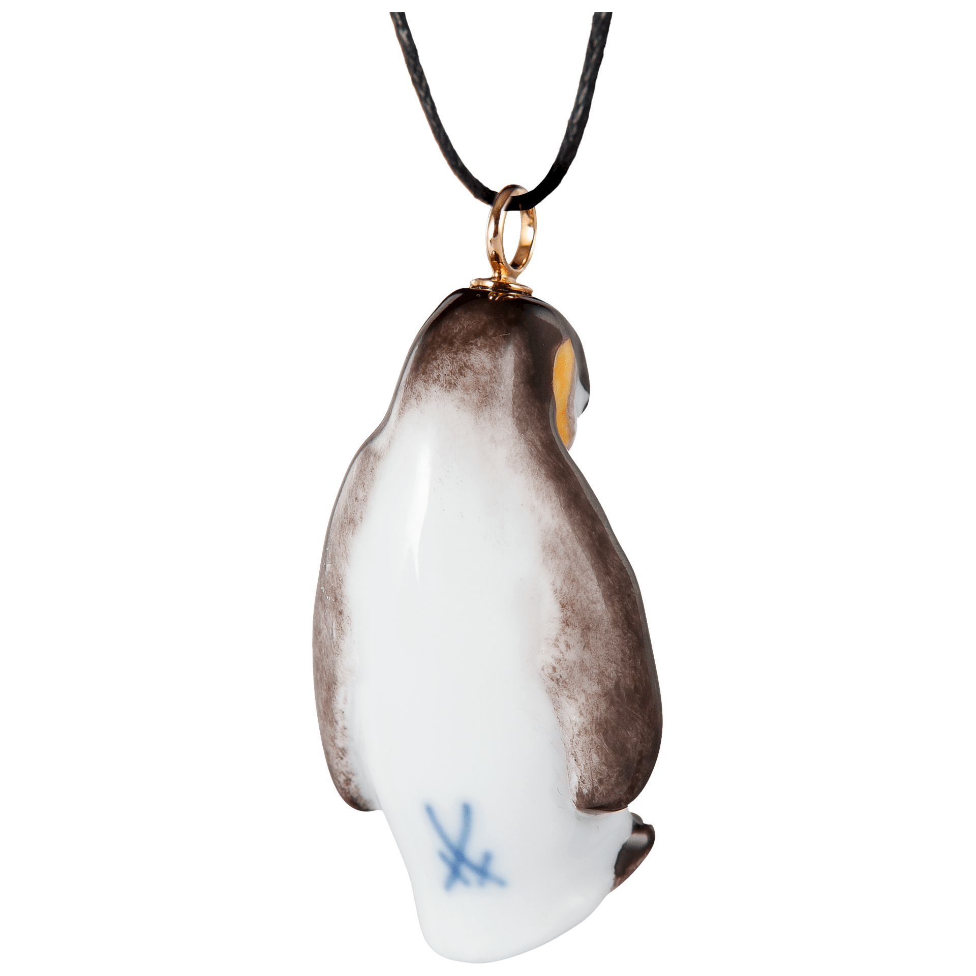 Tieranhänger Pinguin Natur leicht, H 3,3 cm | Meissen Porzellananhänger 900600-78s29 - Meissen Weimar