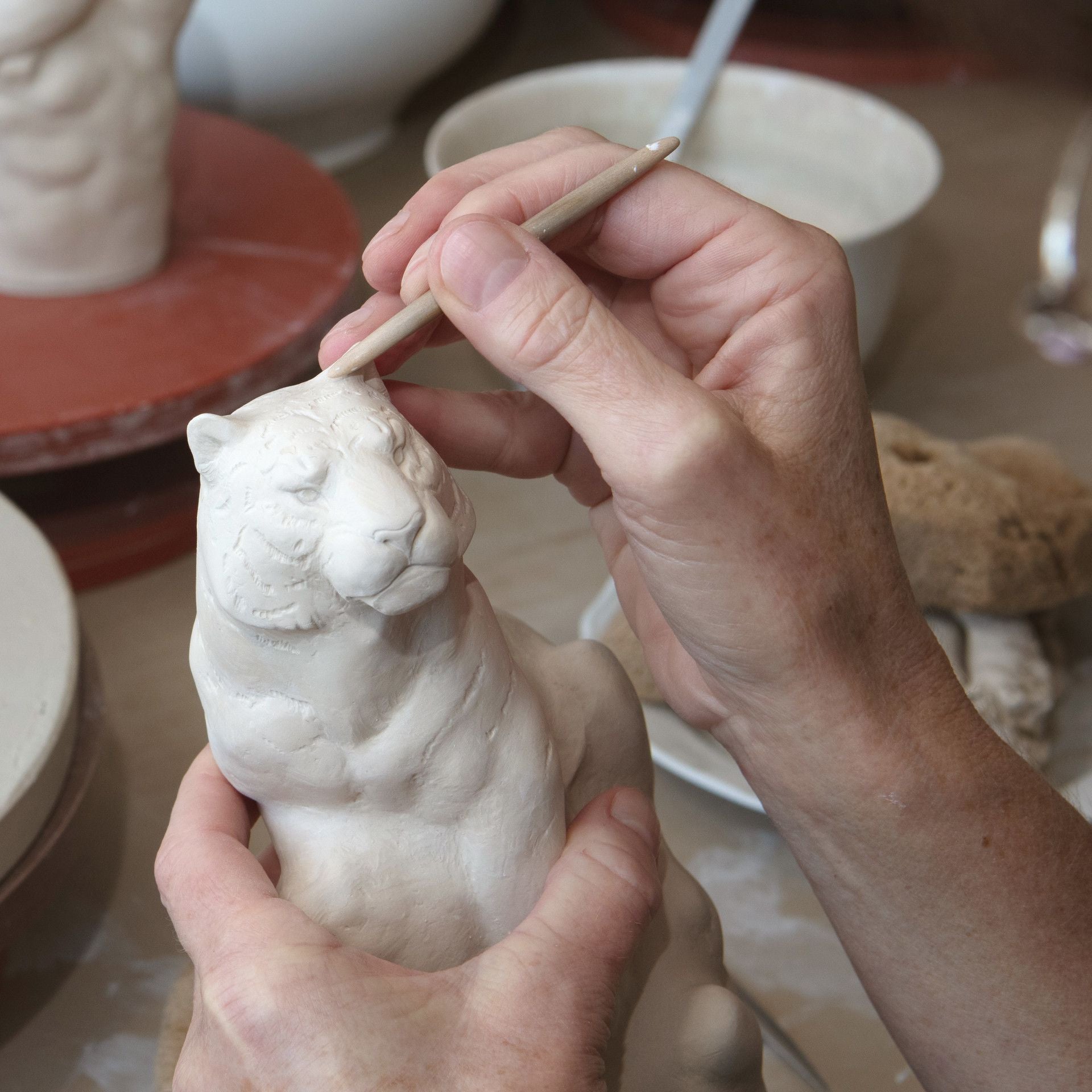 Tiger, H 17 cm | Meissen Figuren - Edition Dschungel 90A446 - 78039 - Meissen Weimar