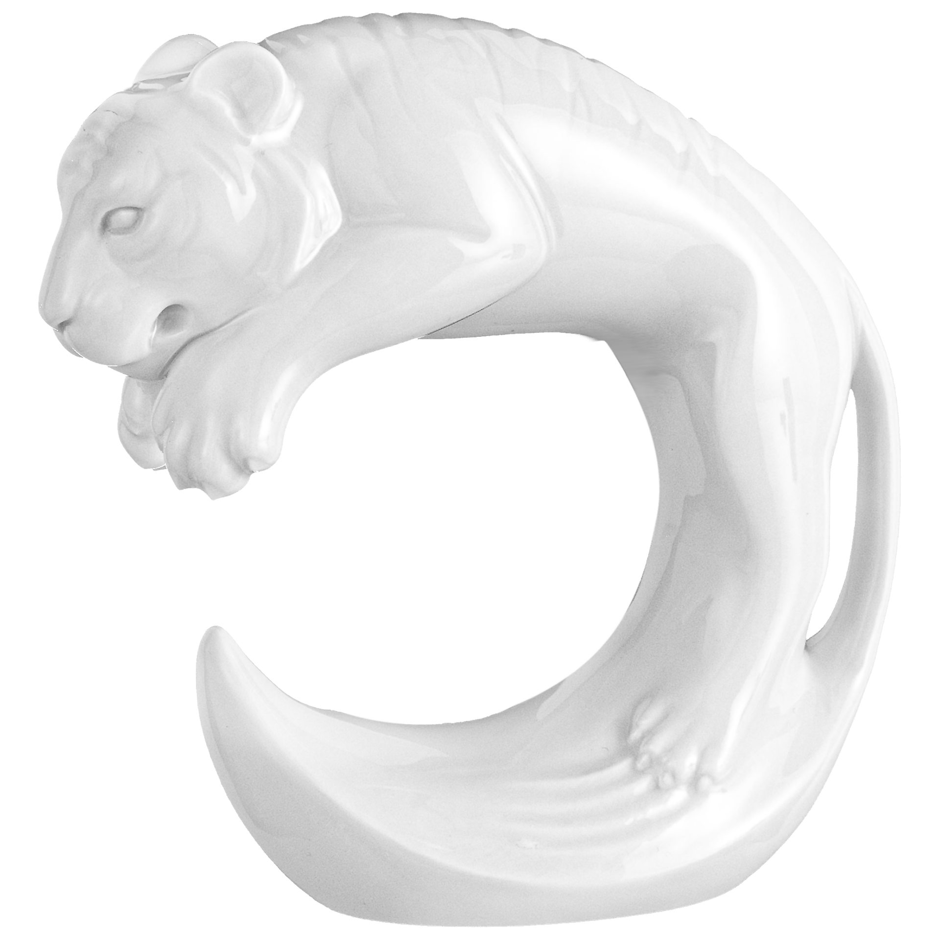 Tiger, Weiß, H 11,5 cm | Meissen Figuren Chinesisches Jahrestier 000001 - 83652 - Meissen Weimar