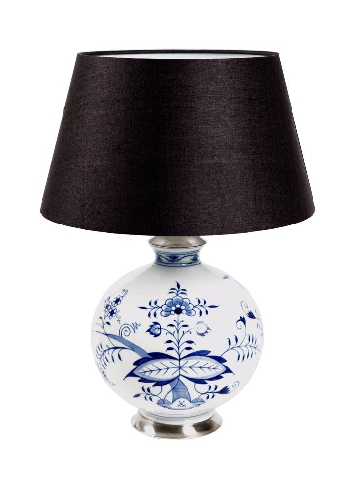 Tischleuchte, Zwiebelmuster, kobaltblau, weißer Rand, H 36 cm | Meissen Kollektion 800101 - 50M64 - Meissen Weimar