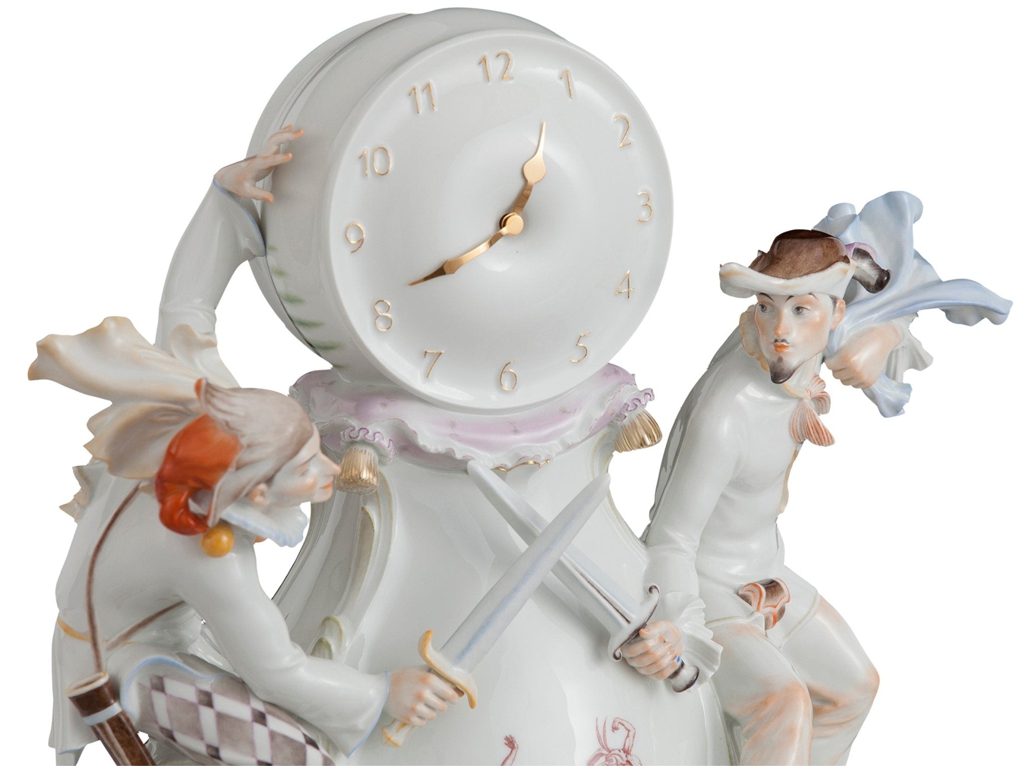 Uhr Degenfechter, Porzellan, H 32 cm | Meissen Limitierte Meisterwerke 90a984 - 60m20 - Meissen Weimar