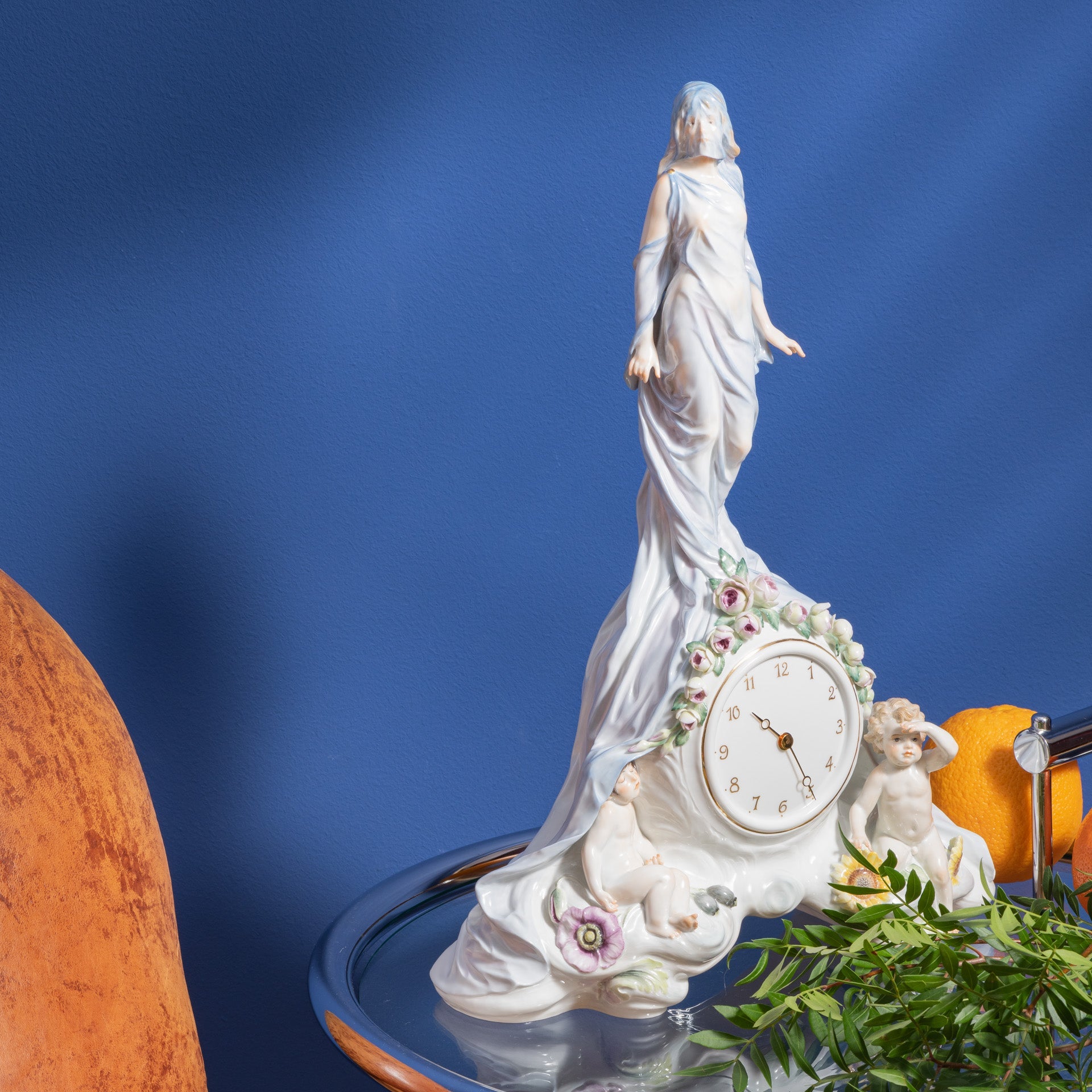 Uhr, Die Zukunft, H 41 cm | Meissen Limitierte Meisterwerke 900384 - 60m21 - Meissen Weimar