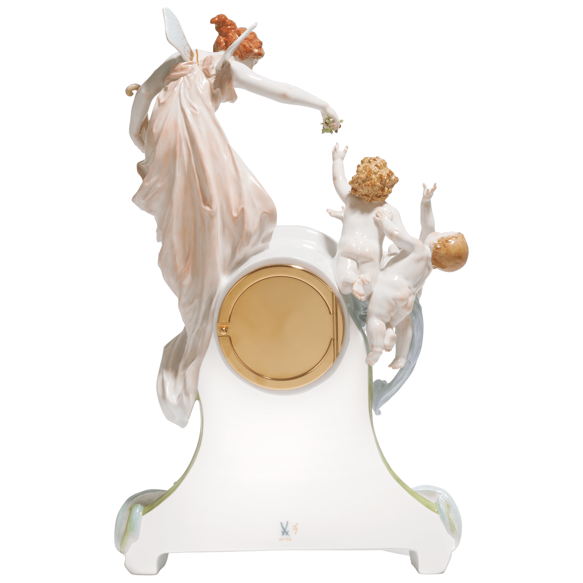Uhr Sonnenrose, Porzellan, H 42 cm | Meissen Limitierte Meisterwerke 900384 - 60m19 - Meissen Weimar