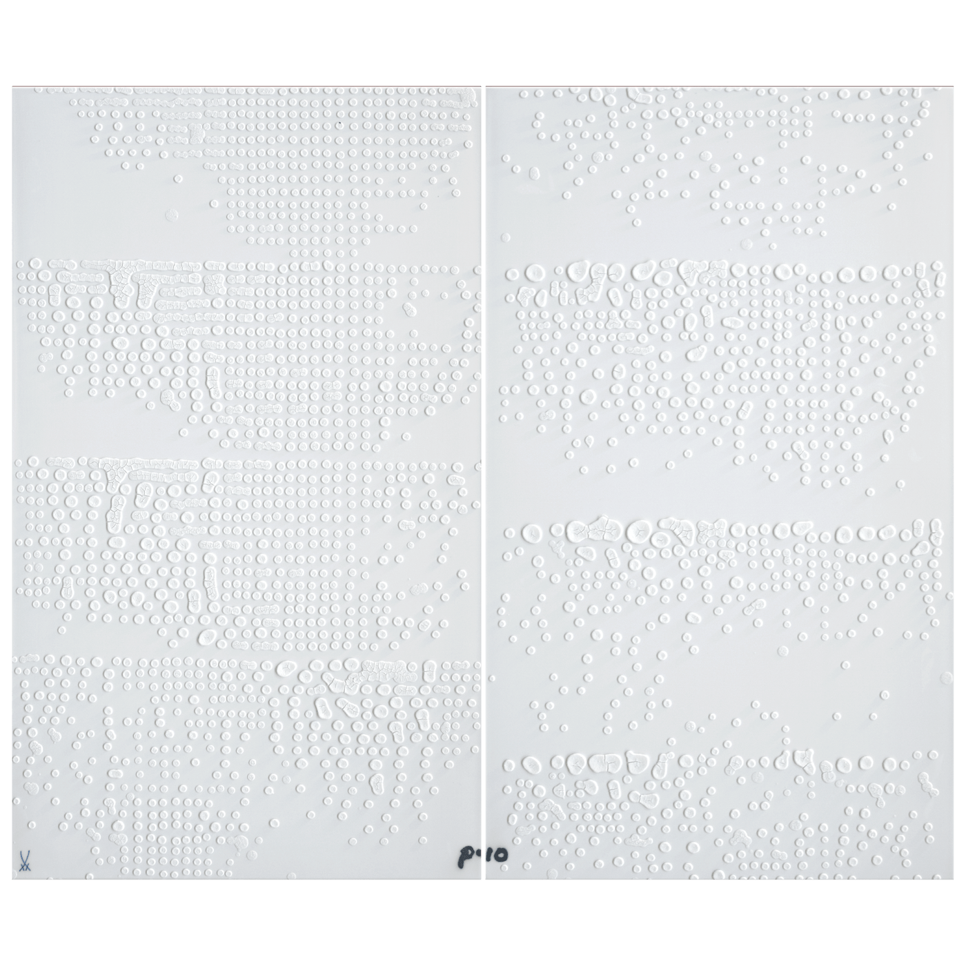 Unikat Wandbild Weiß, H 75 cm | Meissen Wandbilder - Edition 630800 - u3929 - Meissen Weimar