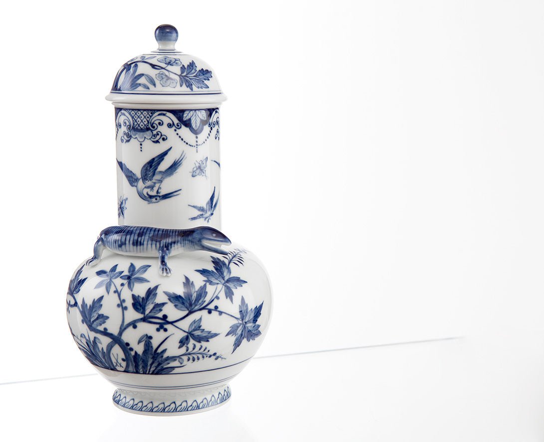 Vase Blauer Kranich, H 24 cm | Meissen Vasen Kollektion 818274 - 51322 - Meissen Weimar