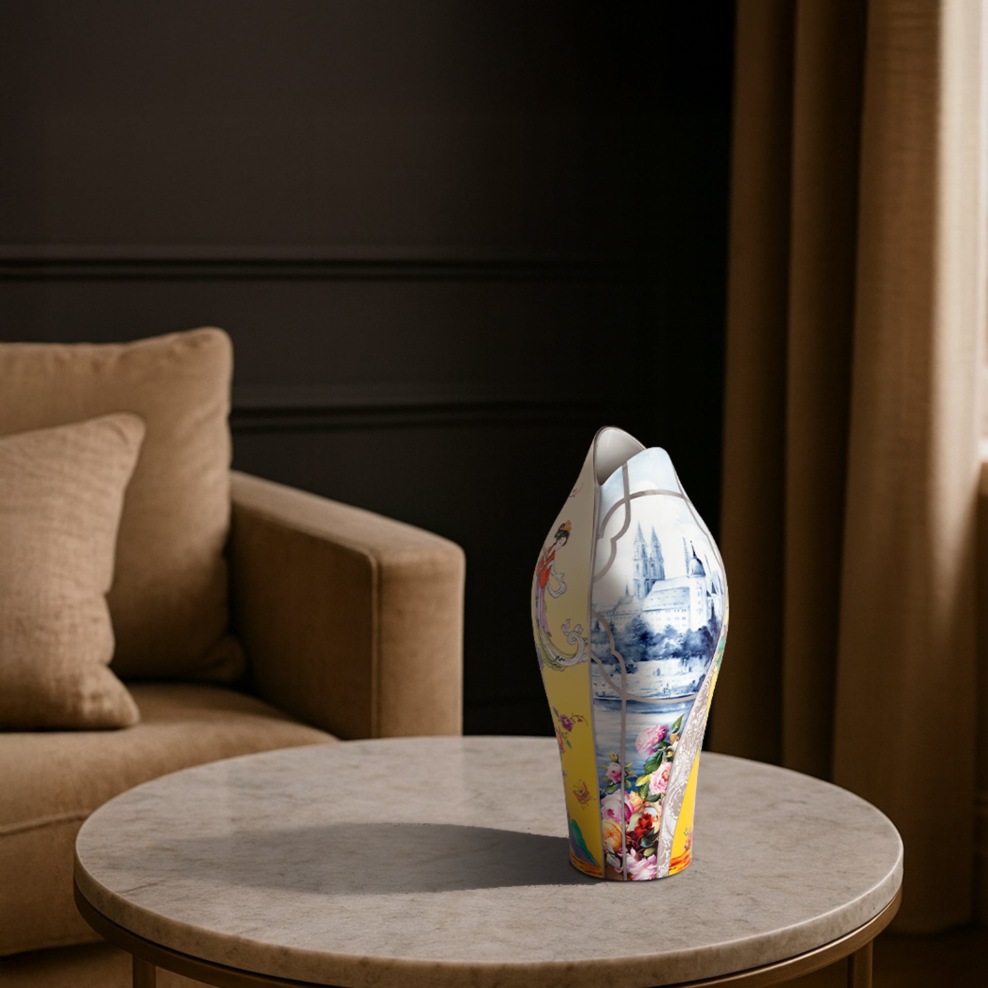 Vase "Blick nach Meißen", Lim. 15, H 46 cm | Meissen Limitierte Meisterwerke 58A184-50264 - Meissen Weimar